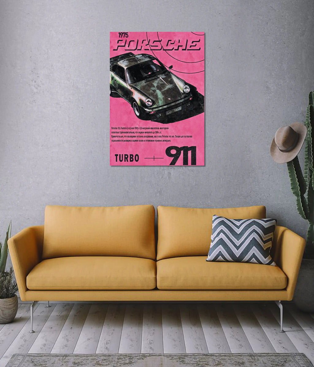 1975 Porsche 911 Turbo – Retro Classic Poster