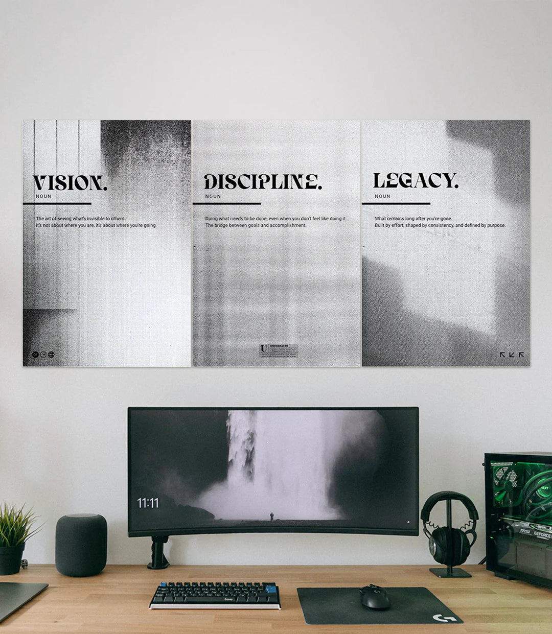 VISION x DISCIPLINE x LEGACY | GYM | Motivational Set | 3 Piece Set