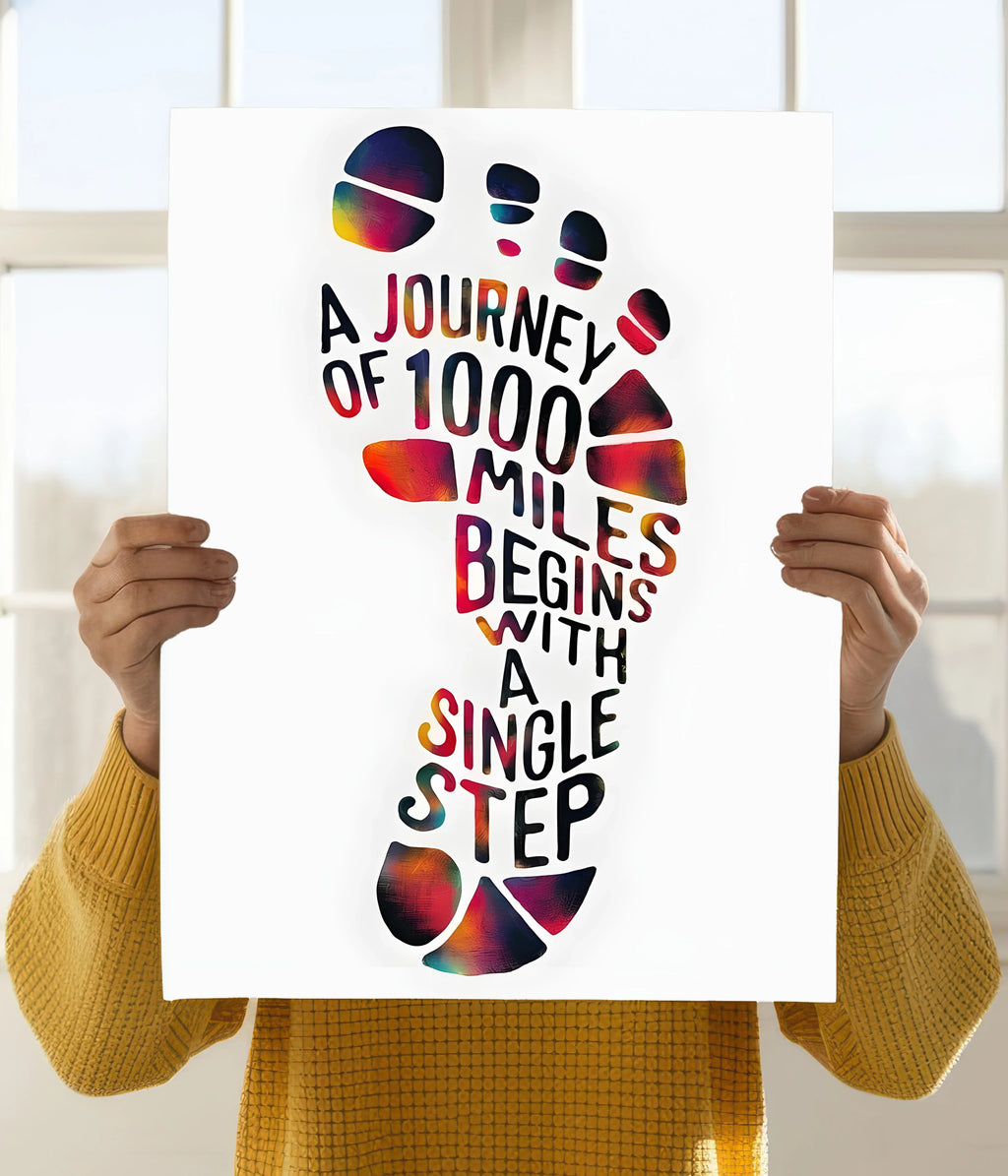A Journey of 1000 Miles - Motivational Poster