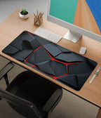 Abstract Black & Red Desk Mat – Aesthetic Gaming & Office Mouse Pad