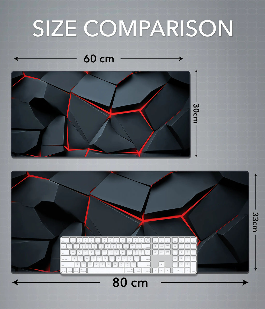 Abstract Black & Red Desk Mat – Aesthetic Gaming & Office Mouse Pad