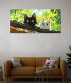 Anime Cats on the Rooftop – Split Wall Poster