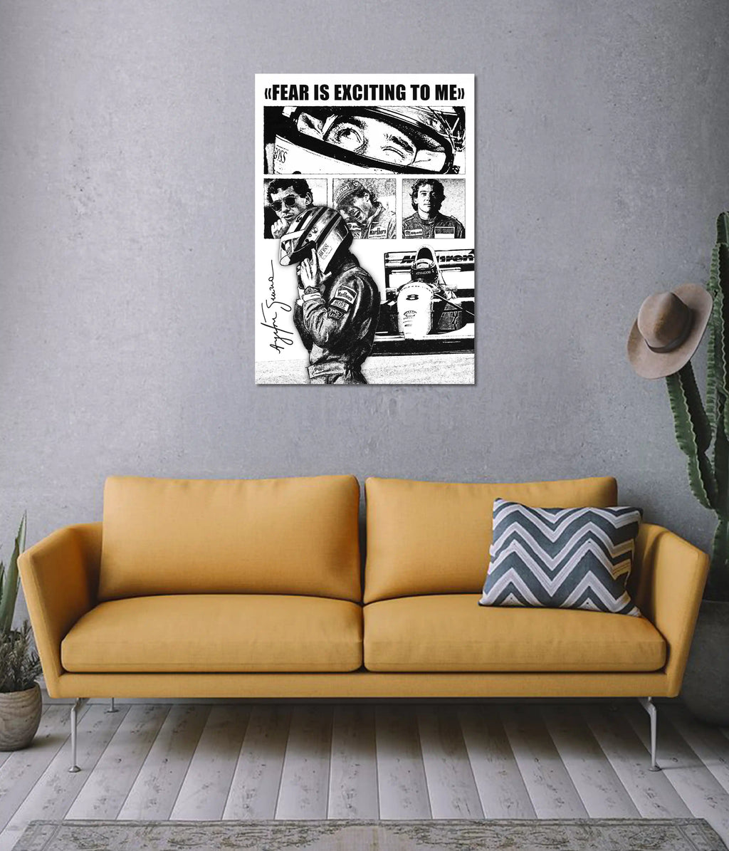 Ayrton Senna – Fearless Quote F1 Racing Poster