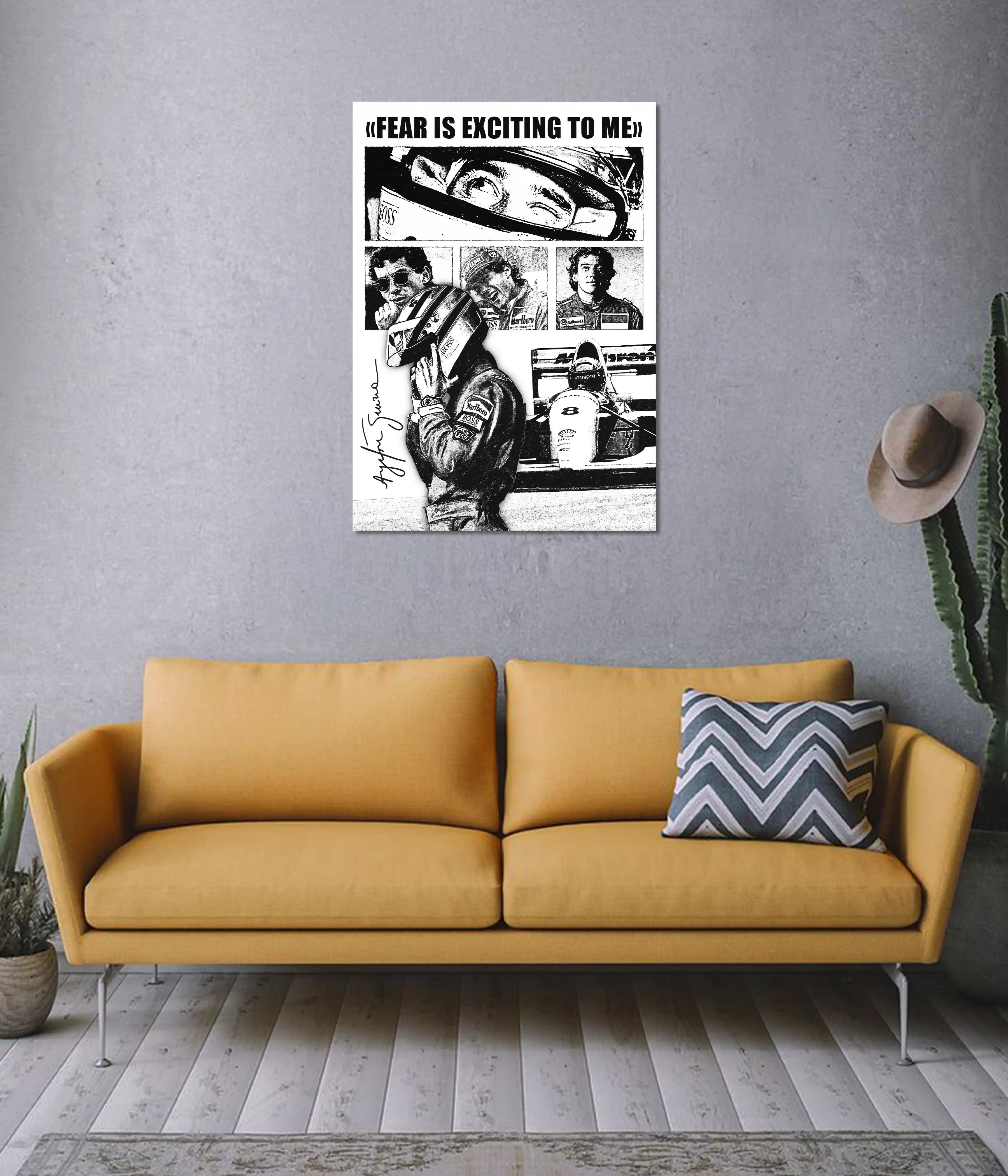 Ayrton Senna – Fearless Quote F1 Racing Poster