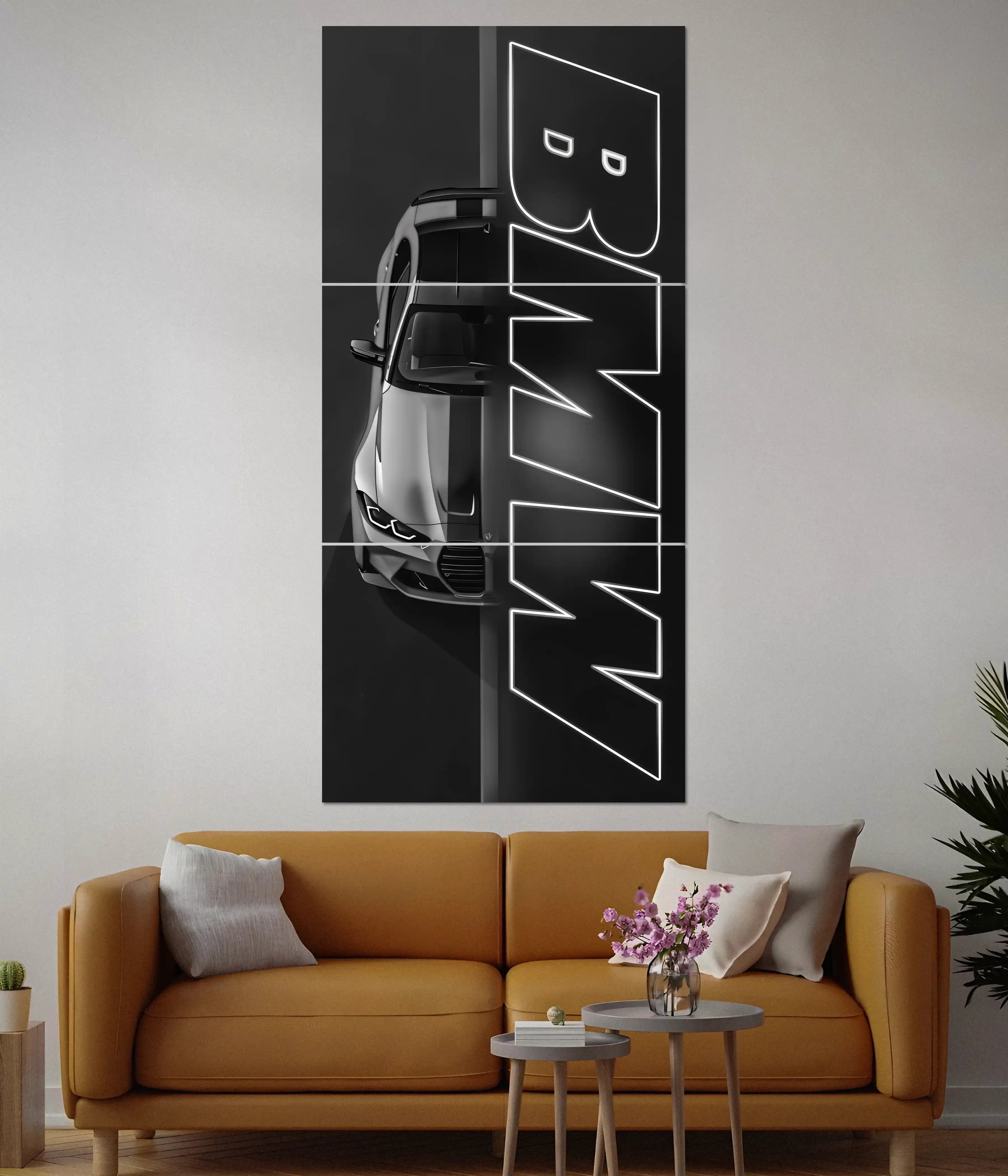 BMW Black & White Split Poster