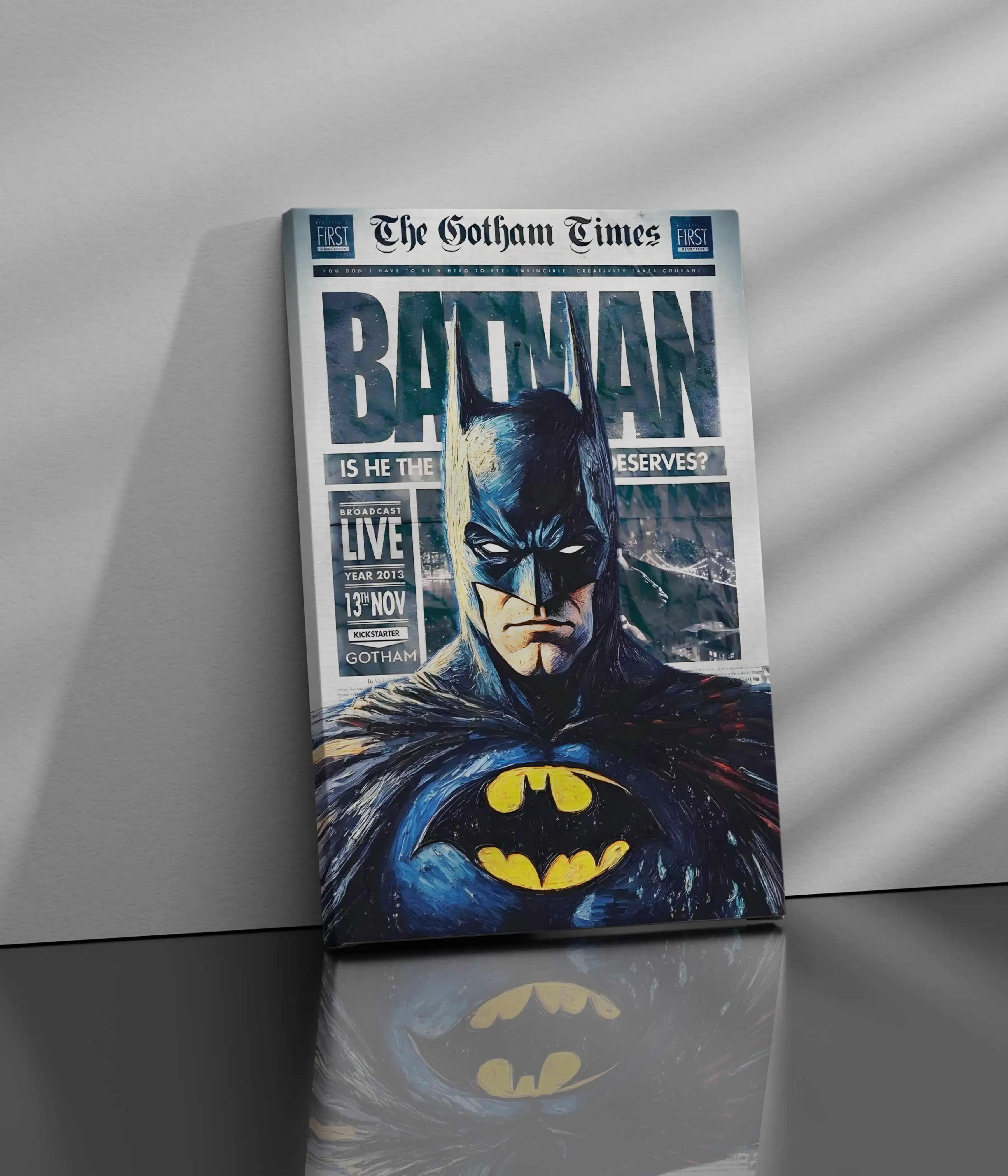 Batman: The Gotham Times Cover Canvas Print