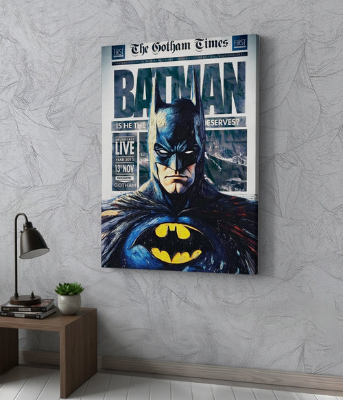 Batman: The Gotham Times Cover Canvas Print