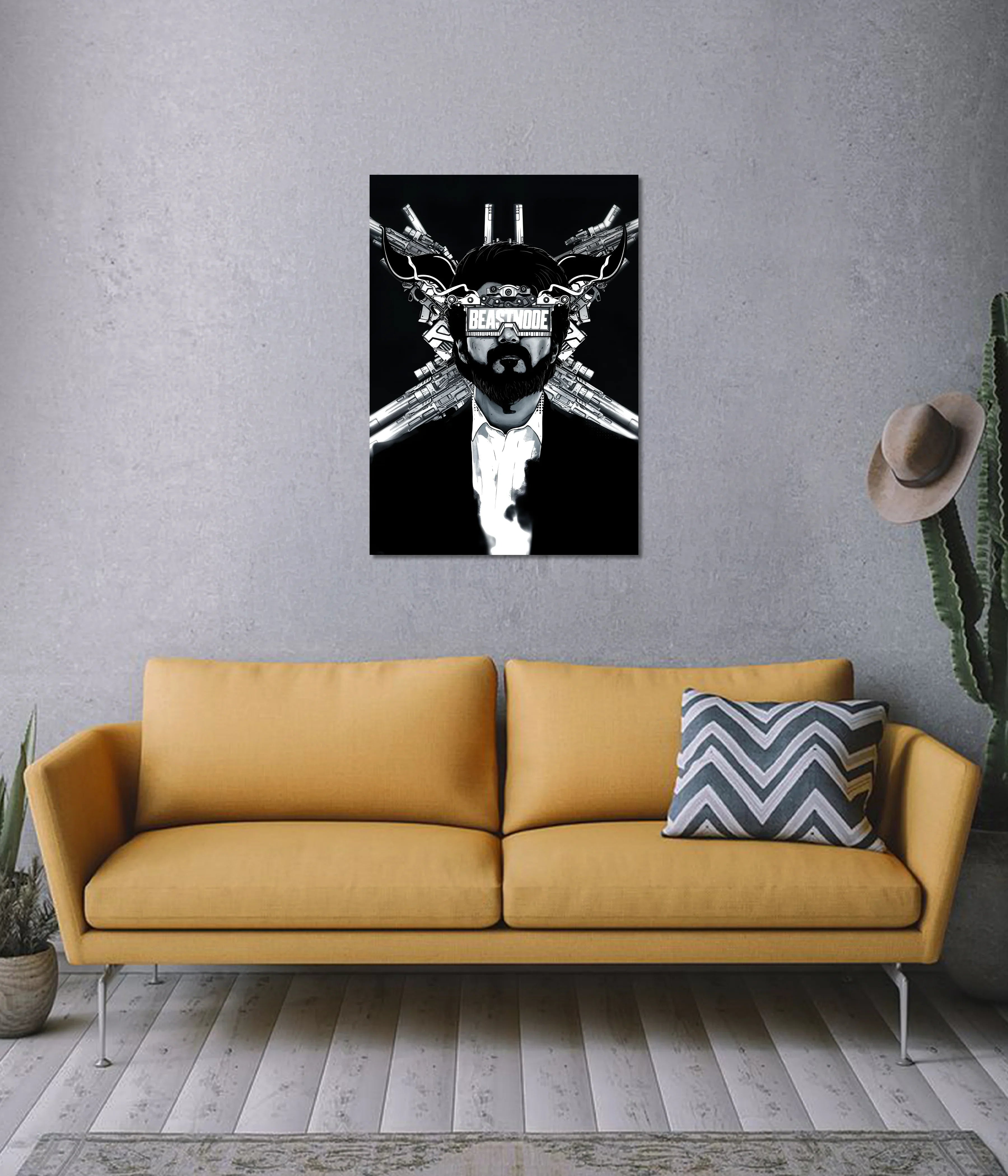 Beast Mode – Cinematic Black & White Wall Poster