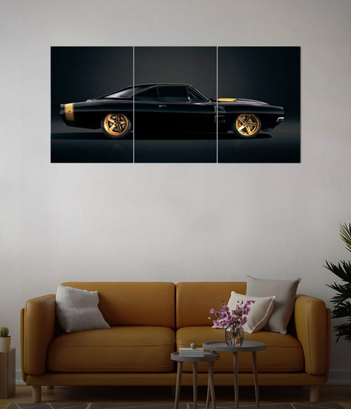 Black & Gold - Tusk Muscle Car Split Poster