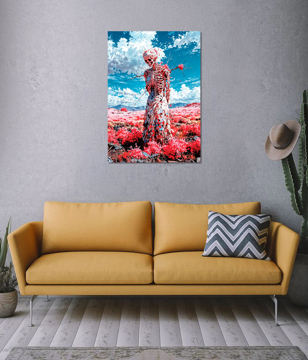 Blossoming Skeleton Aesthetic Wall Poster