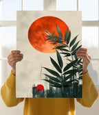 Boho Botanical Abstract Neutral Tones Poster