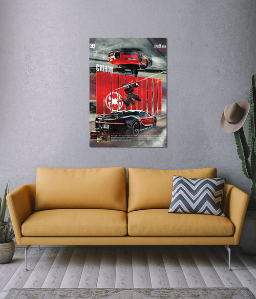 Bugatti Chiron x Miles Morales Supercar Wall Poster