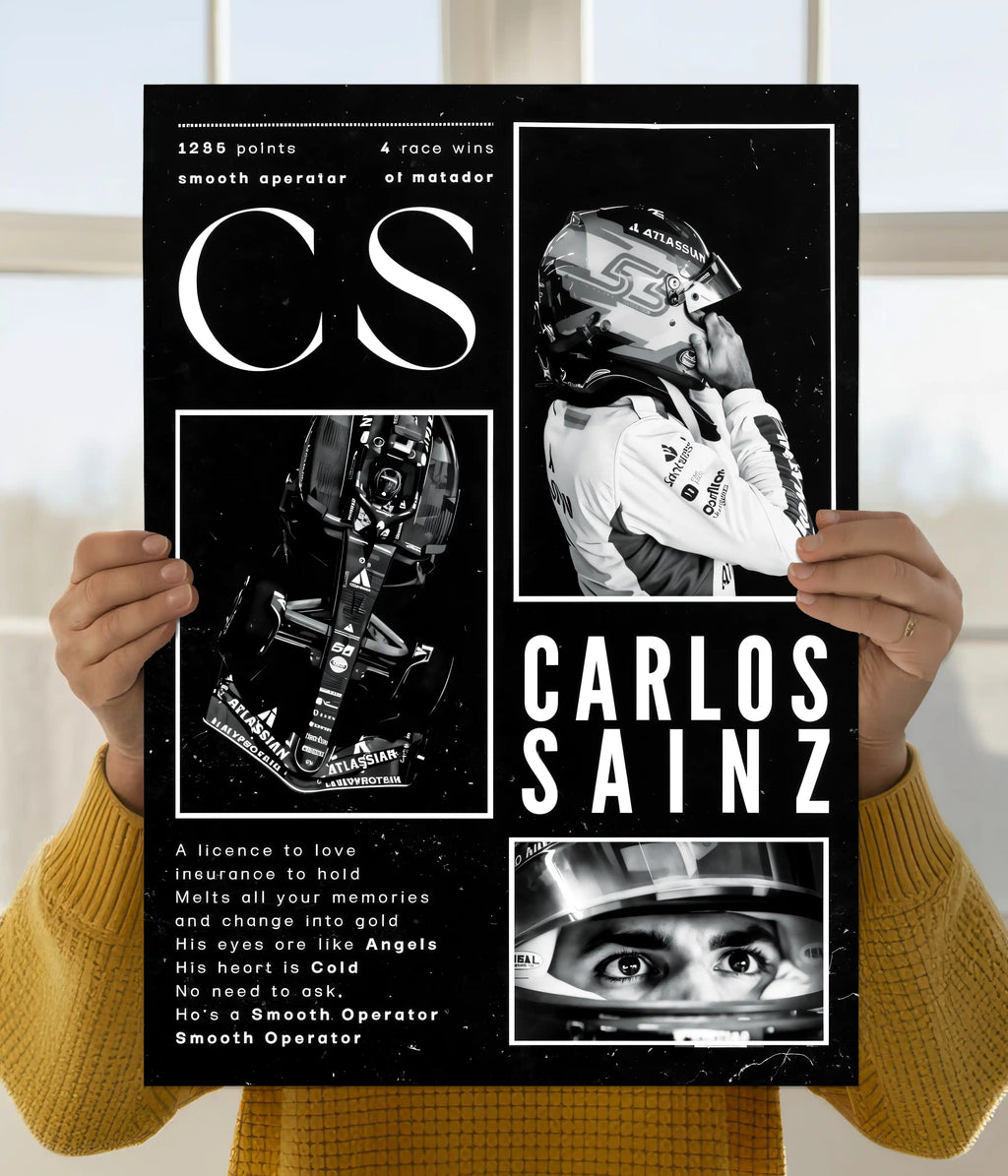 Carlos Sainz – Smooth Operator F1 Racing Poster Main Image - Everanta