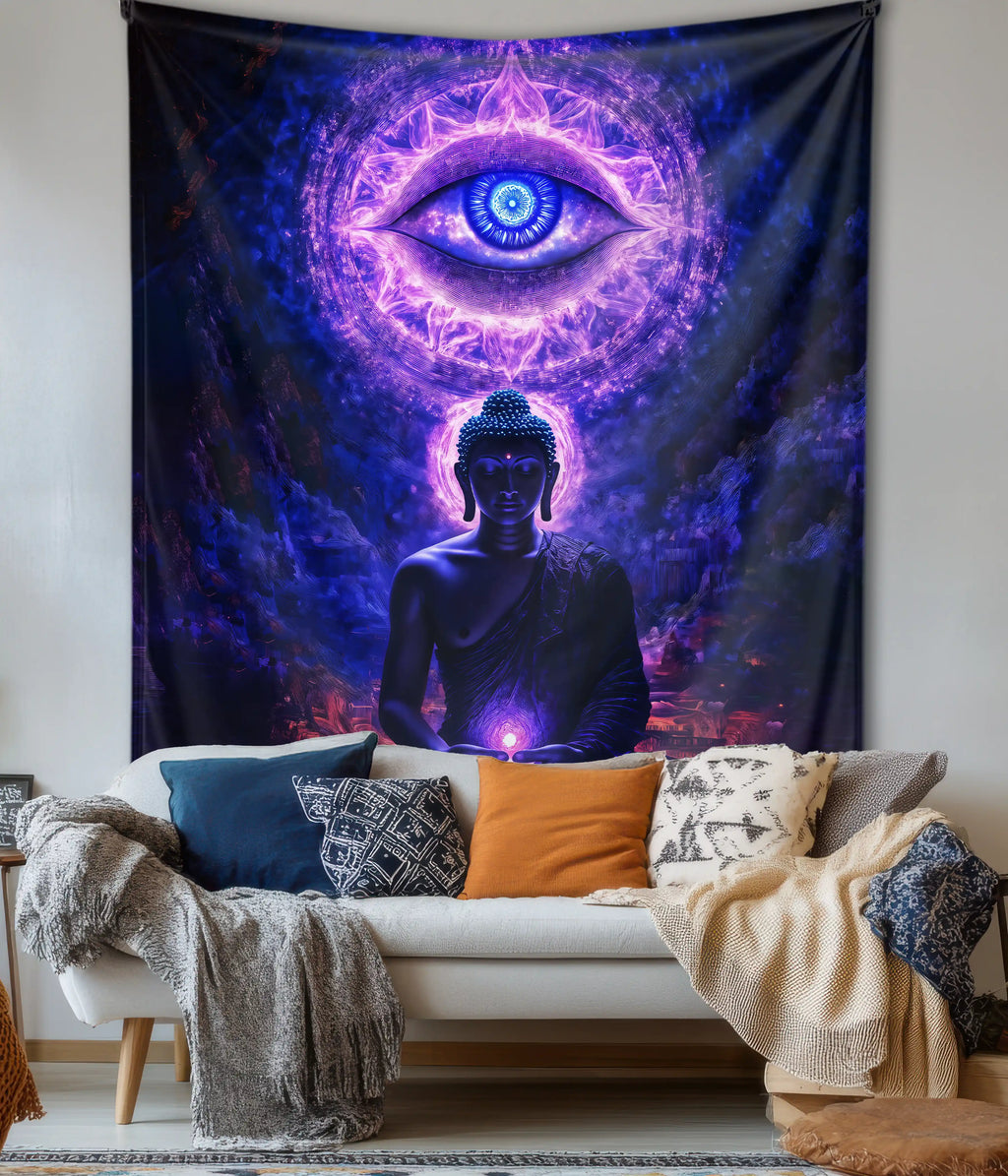 Cosmic Buddha Awakening Meditation Wall Tapestry