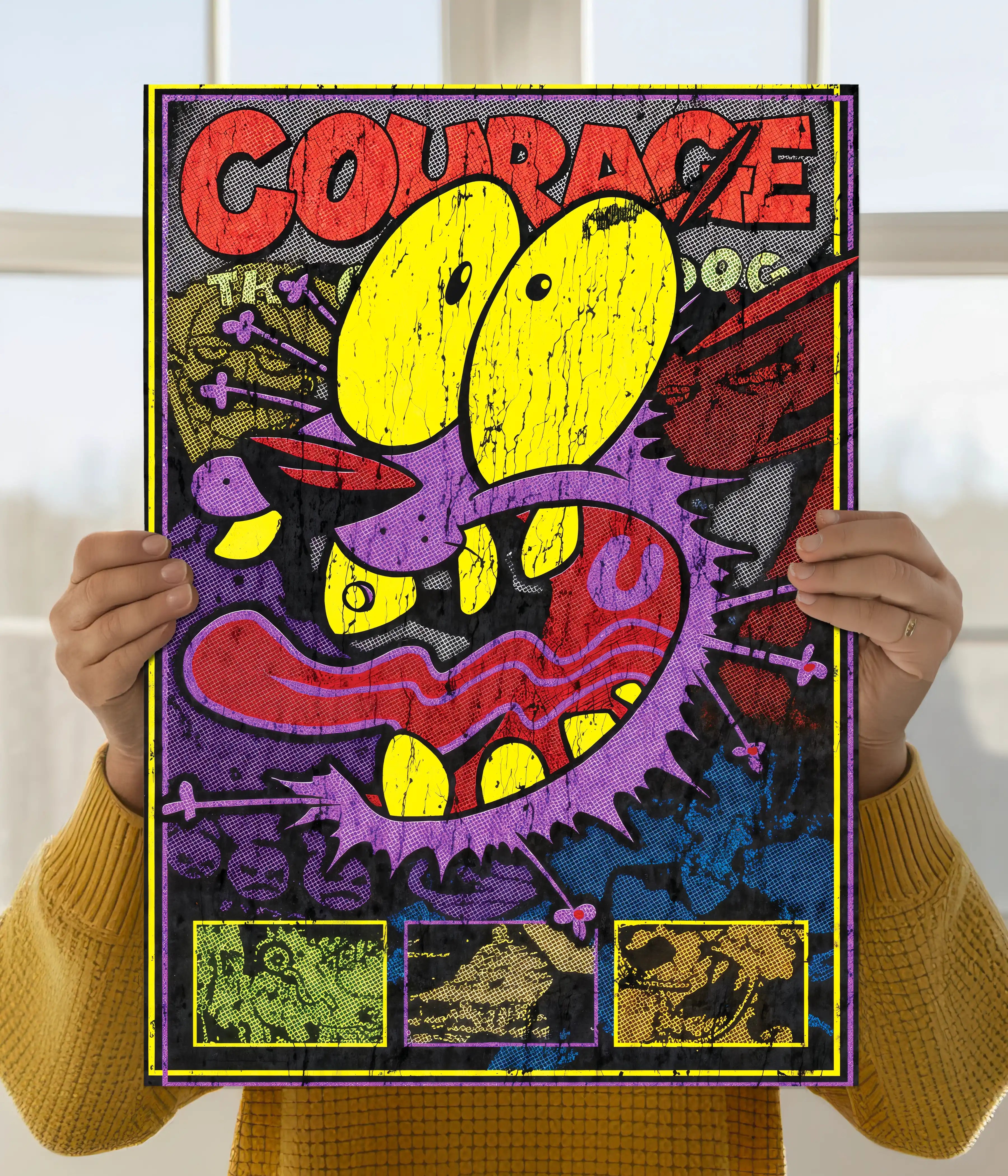 Courage Chaos – Funny Cartoon Wall Poster Main Image - Everanta