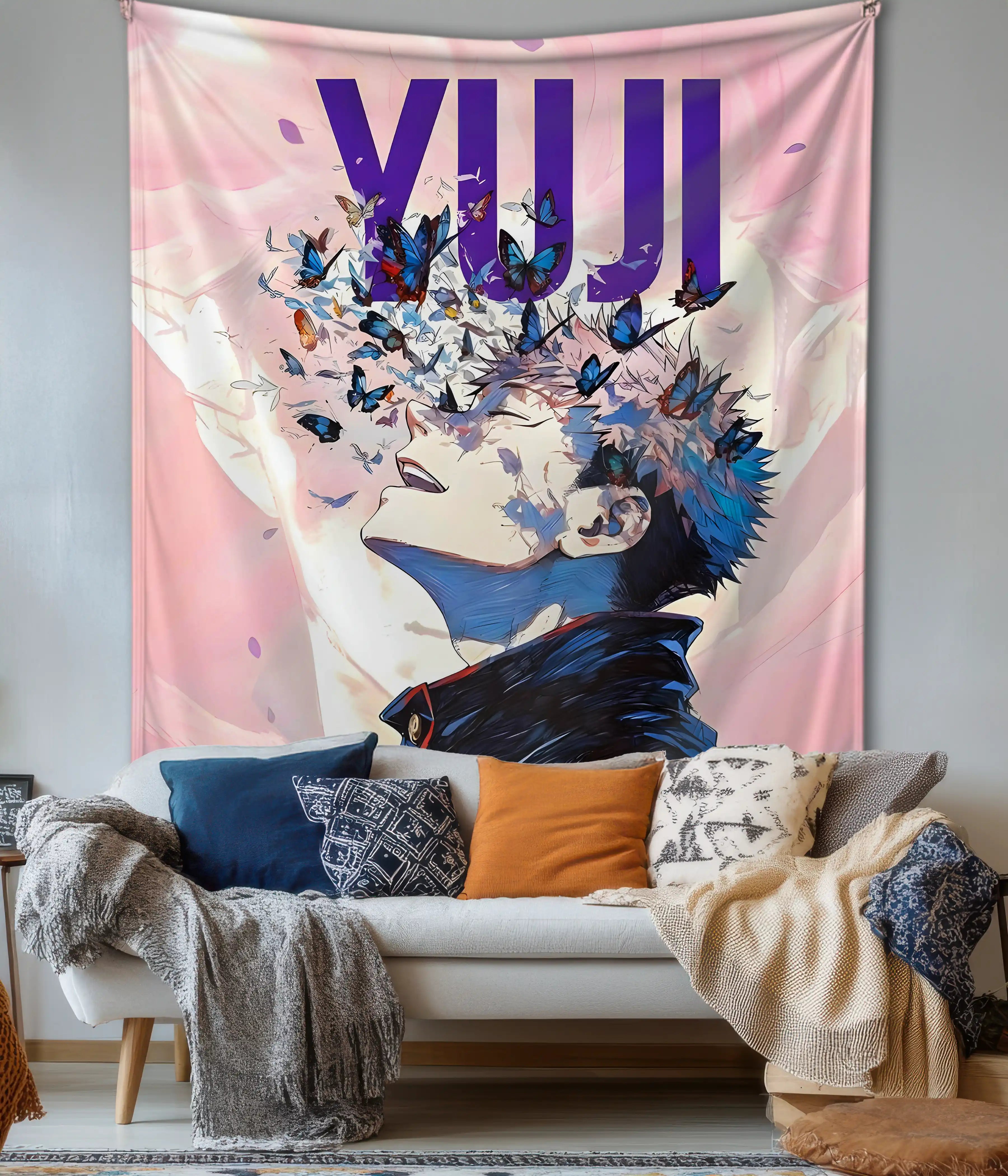 Cursed Bloom – Yuji Anime Wall Tapestry