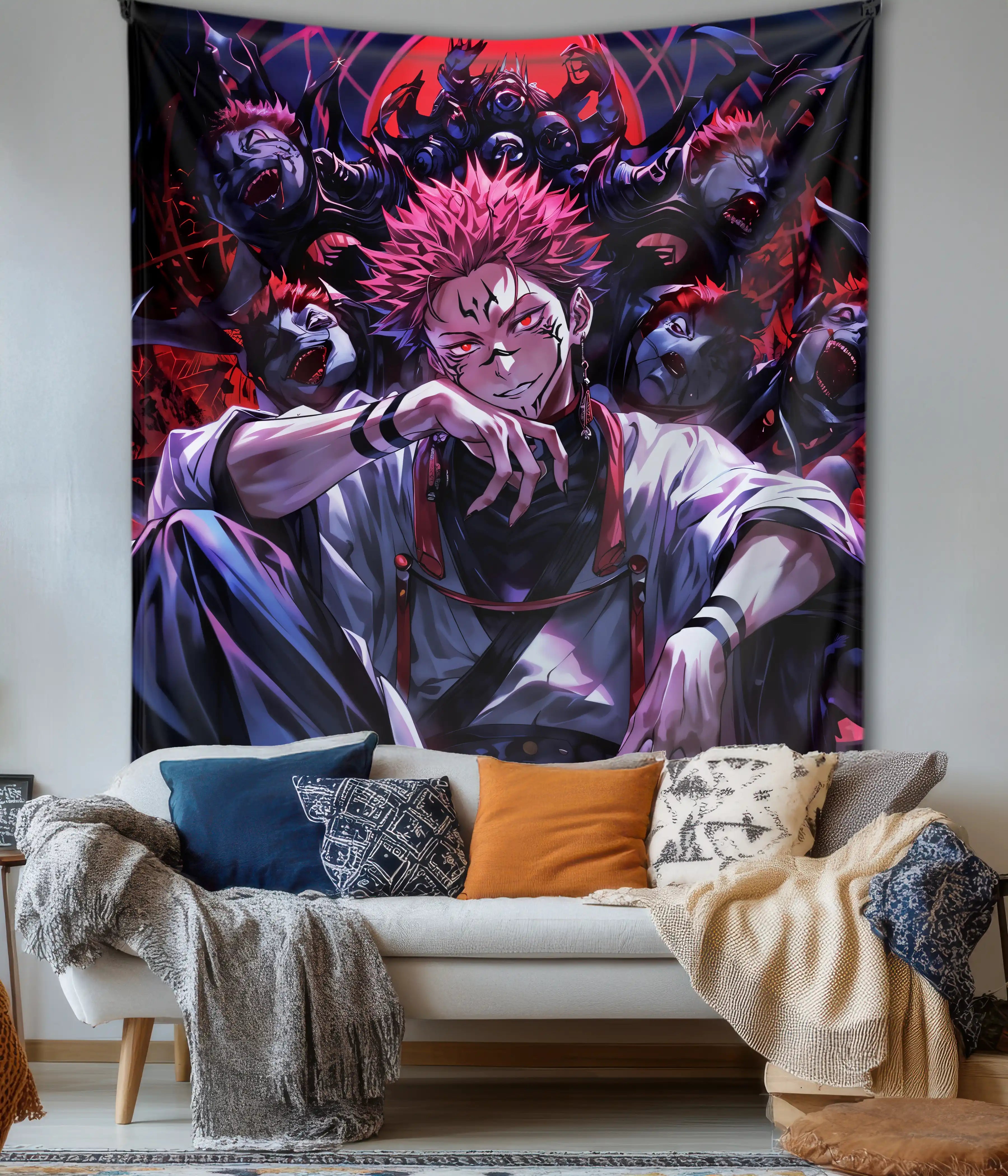Cursed King Sukuna Anime Wall Tapestry