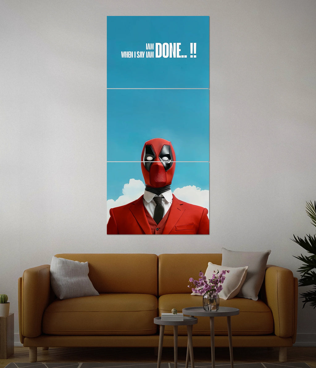 Deadpool Suit Up – Bold Superhero Split Poster