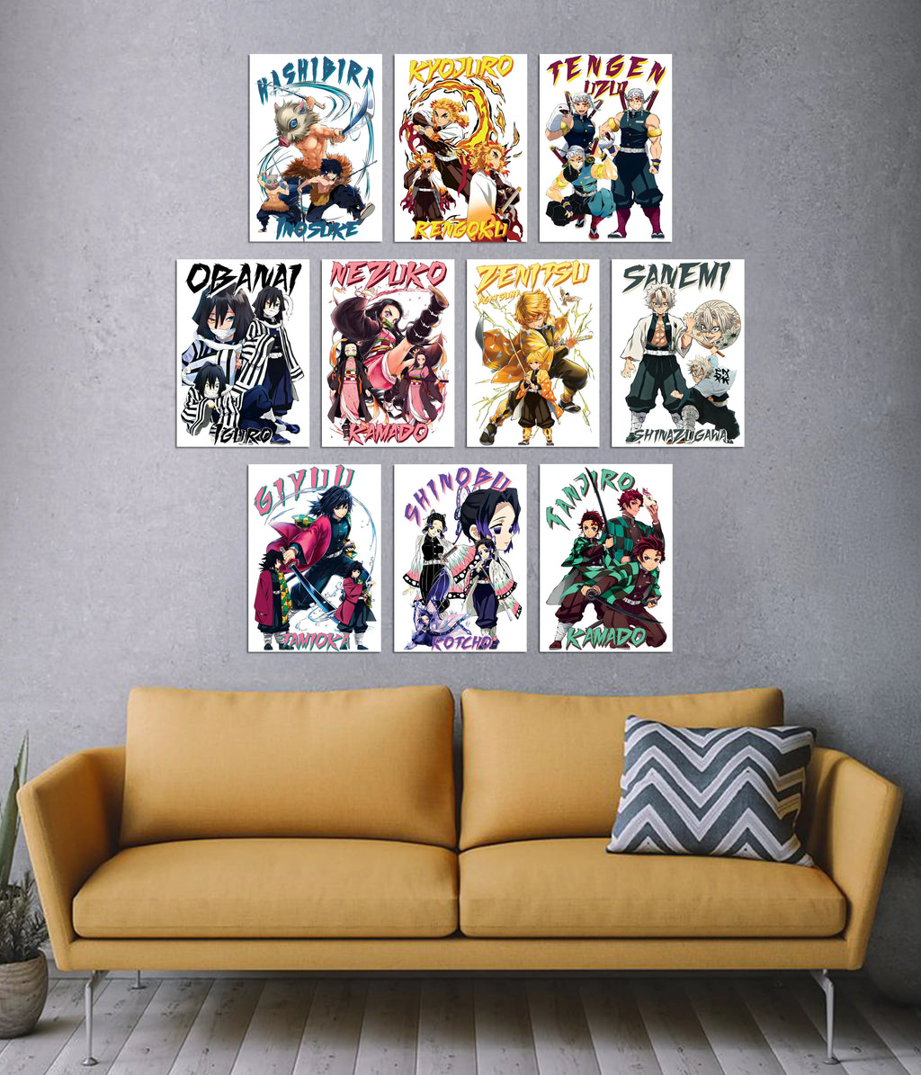 Demon Slayer Hashira Poster Set – 10-Piece Anime Wall Collection