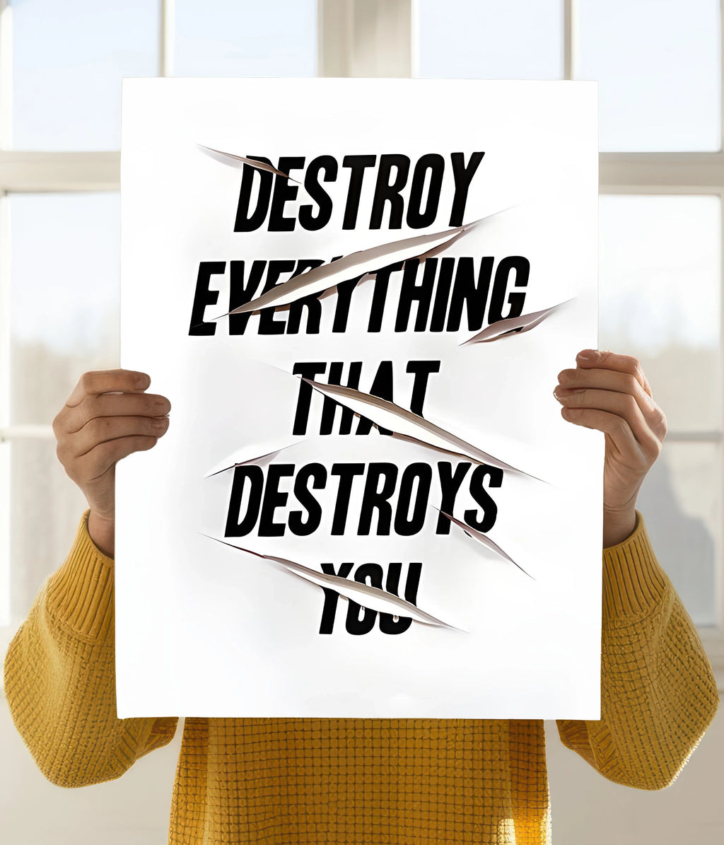 Destroy Everything That Destroys You – Motivational Quote Poster