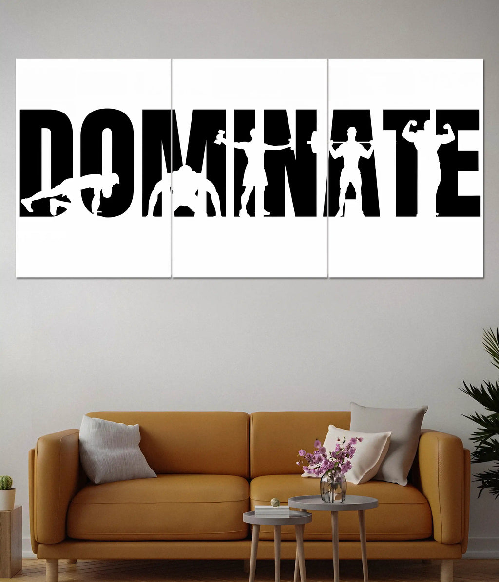 Dominate Split Poster – Gym Motivation