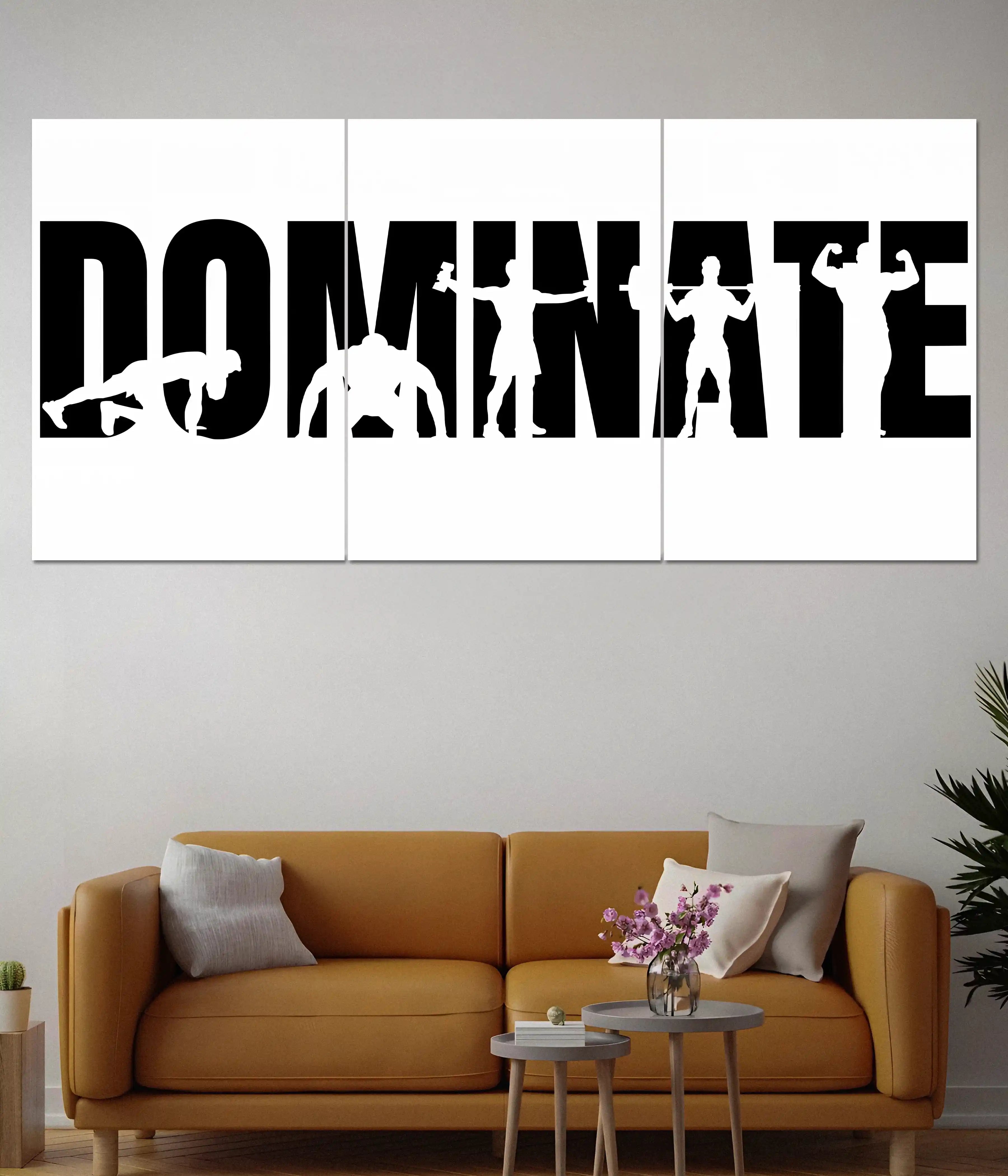 Dominate Split Poster – Gym Motivation