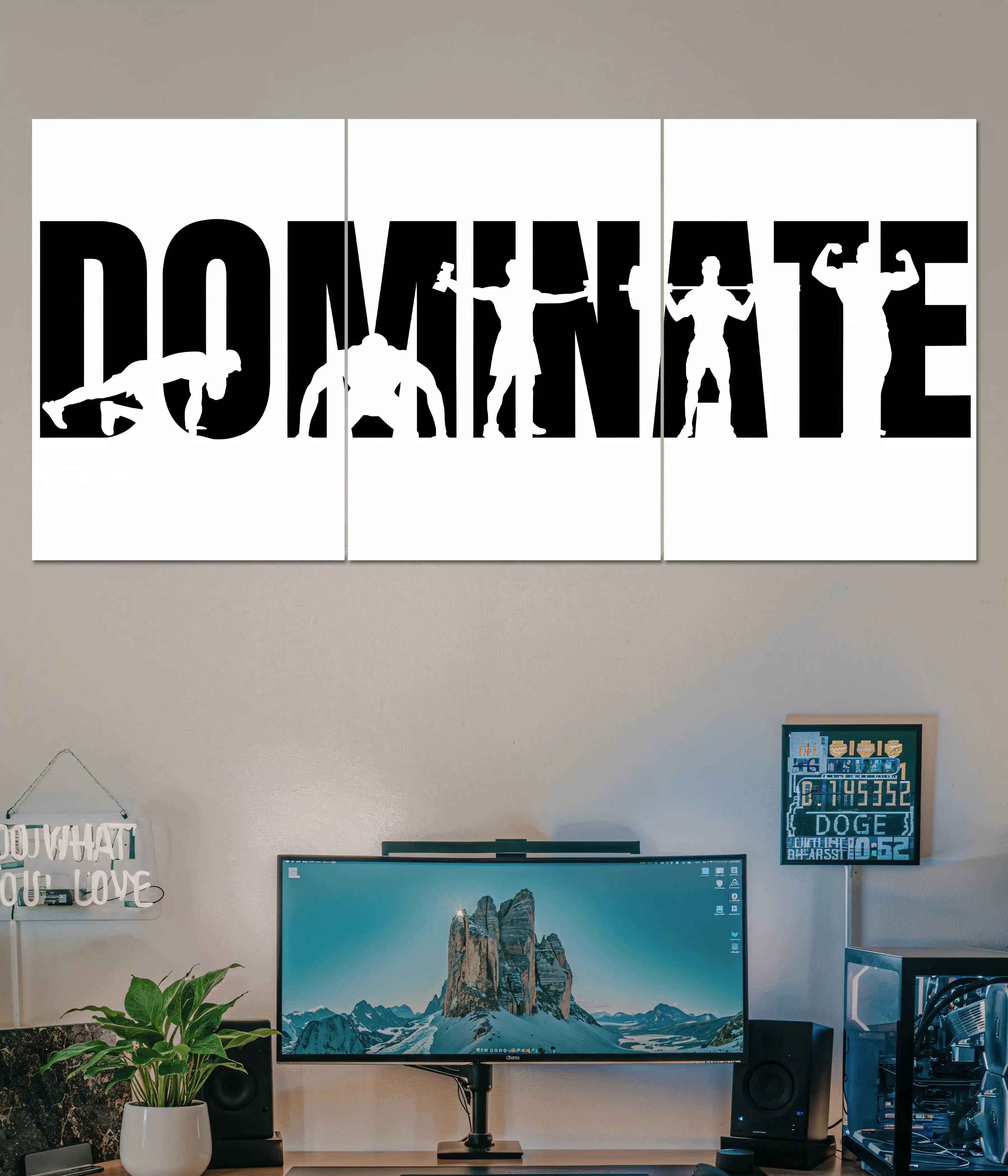 Dominate Split Poster – Gym Motivation Main Image - Everanta