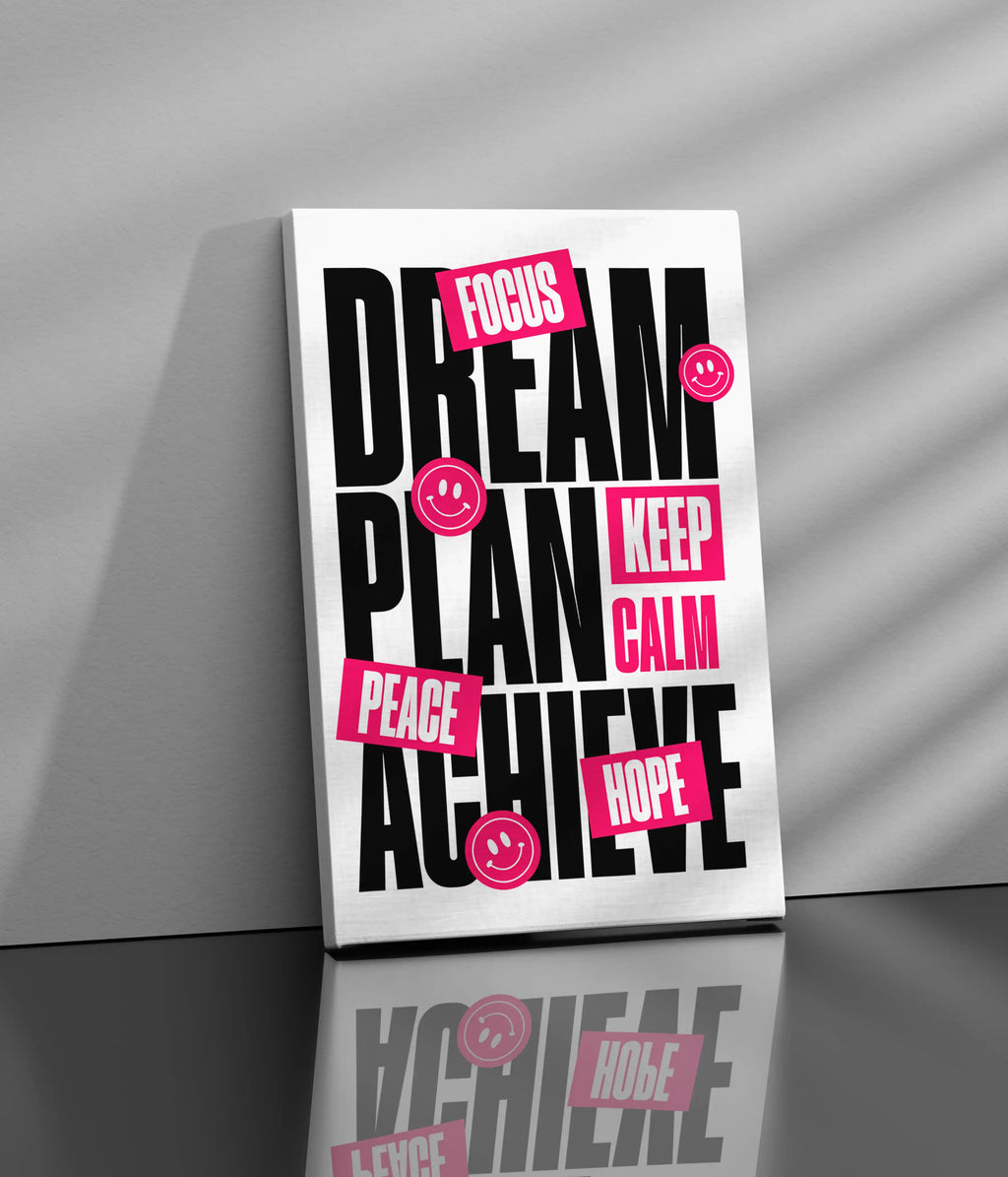 Dream. Plan. Achieve. – Motivation Canvas Print