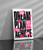 Dream. Plan. Achieve. – Motivation Canvas Print