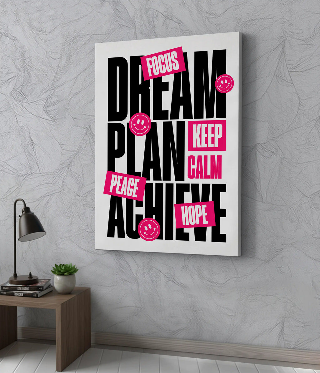 Dream. Plan. Achieve. – Motivation Canvas Print