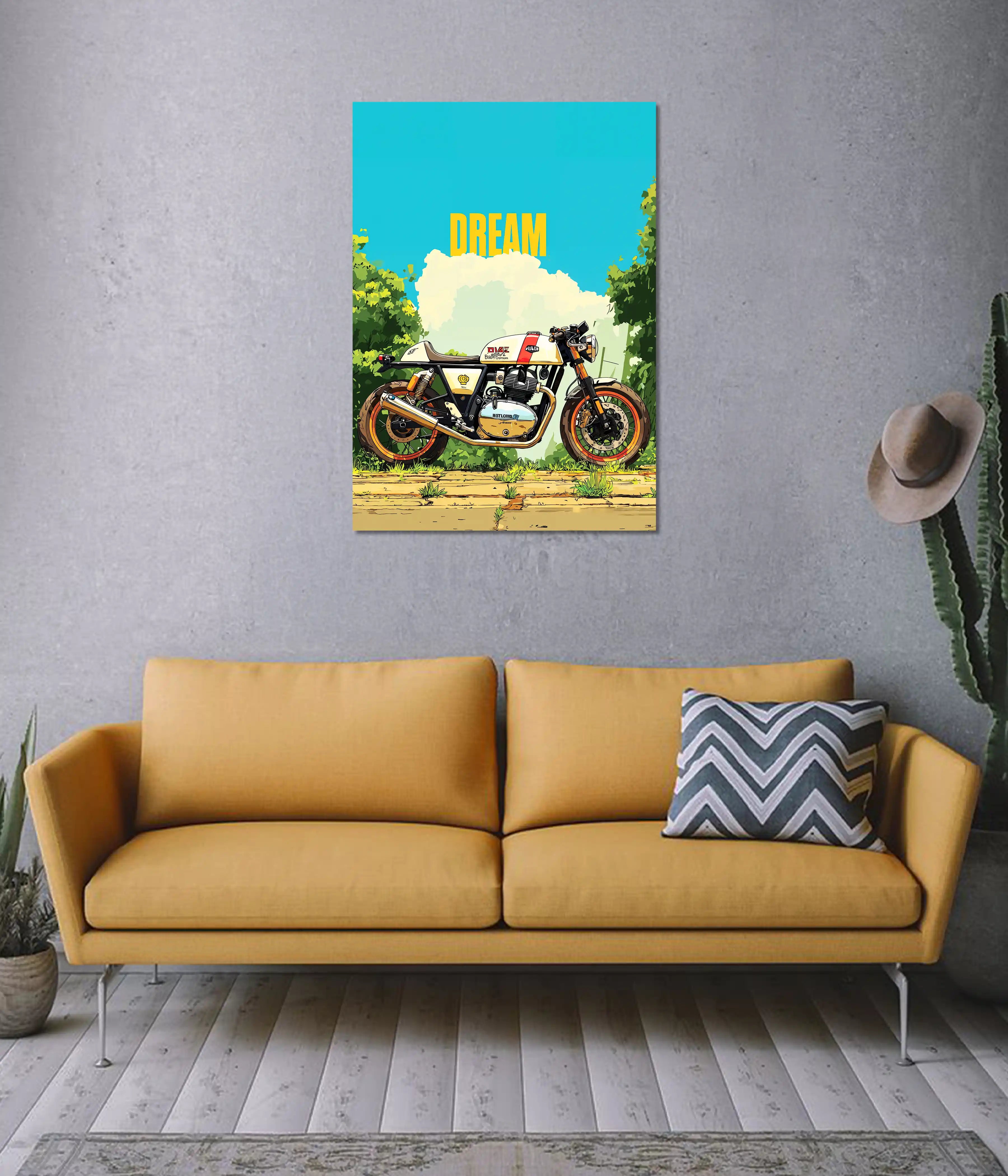 Dream Ride – Cafe Racer Motorcycle Wall Poster