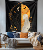 Eclipse of Souls – Sun & Moon Duality Wall Tapestry