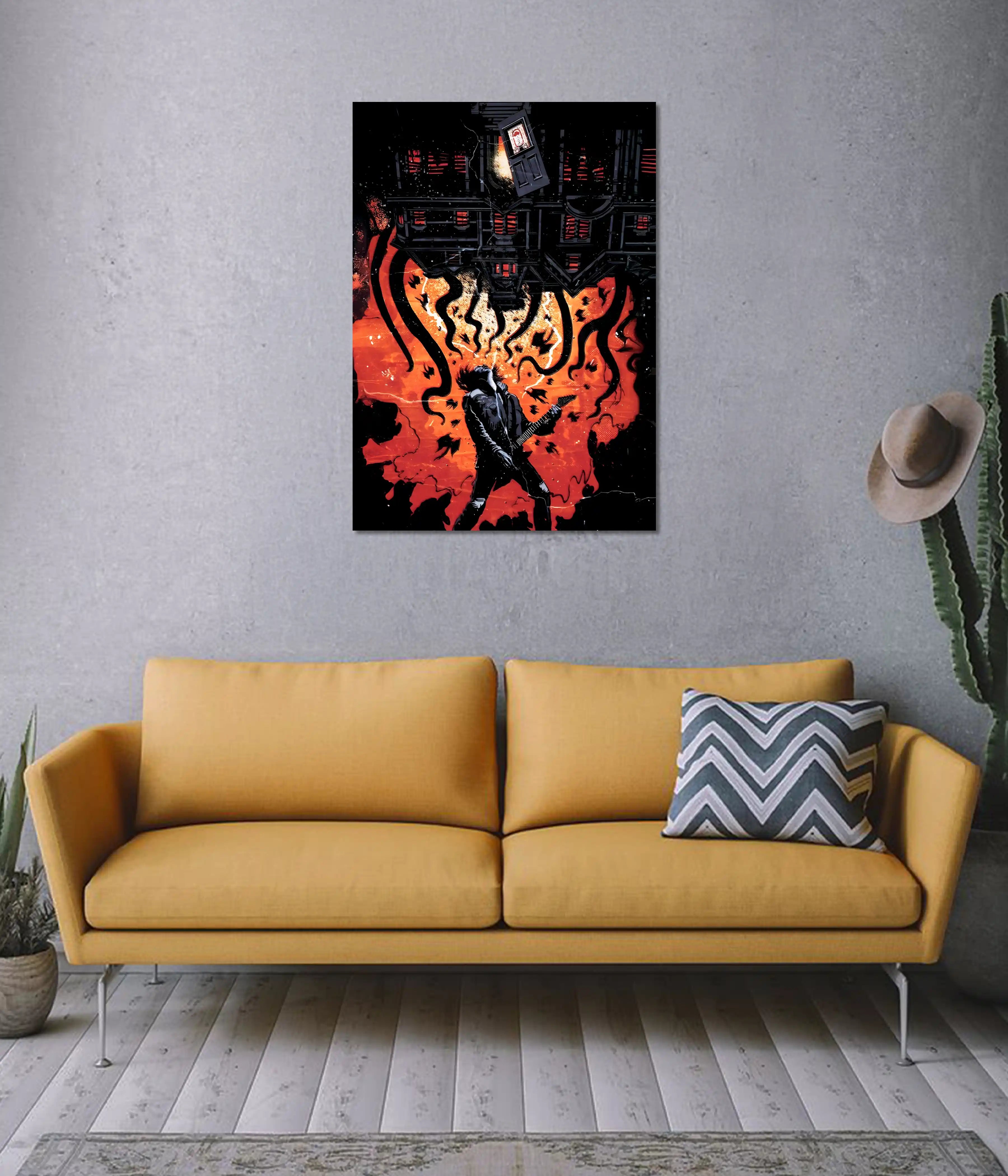 Eddie’s Upside Down Guitar Scene – Stranger Things Poster