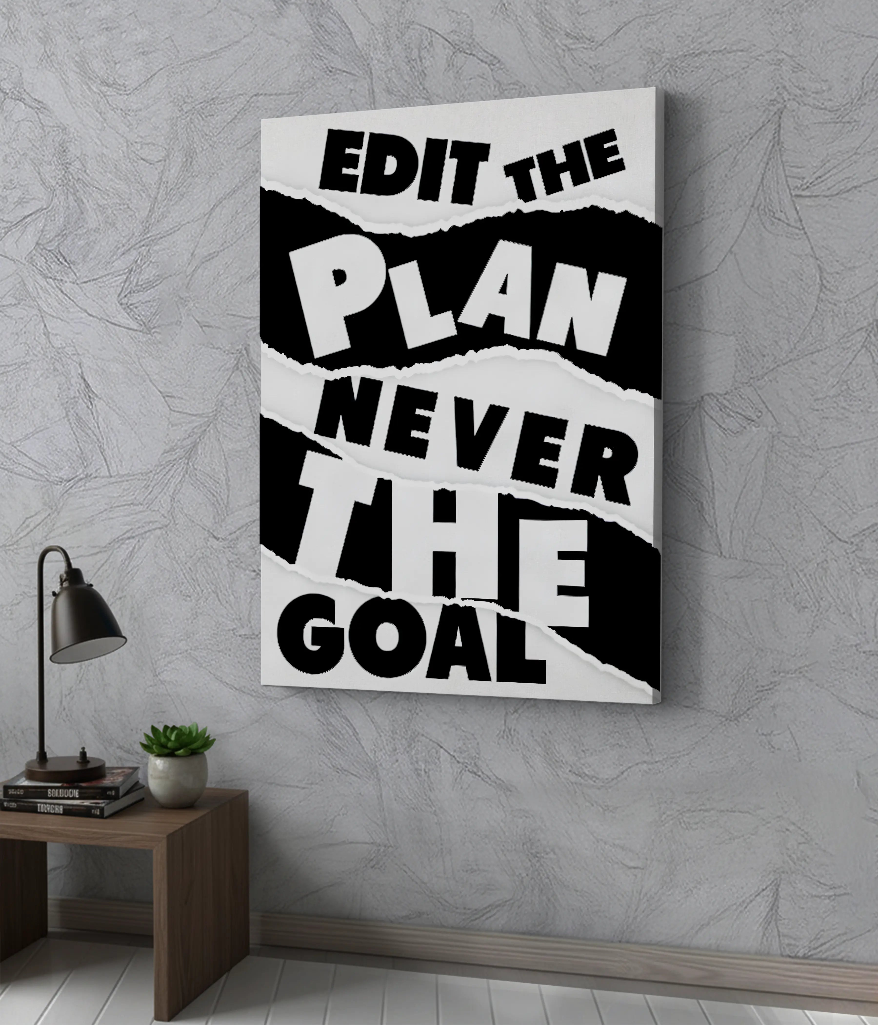 Edit the Plan, Never the Goal – Motivational Canvas Print