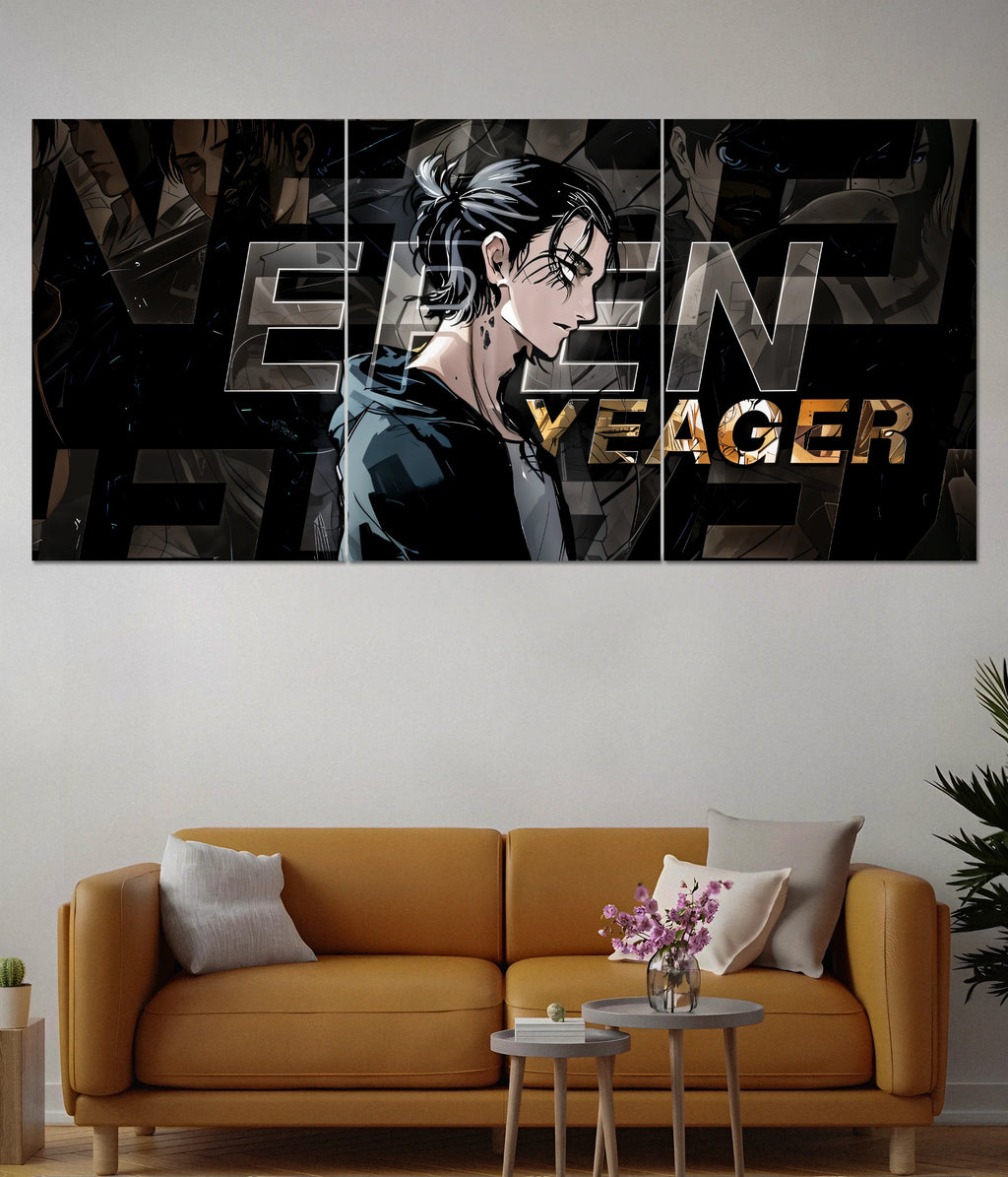 Eren Yeager Split Poster – Attack on Titan Wall Art