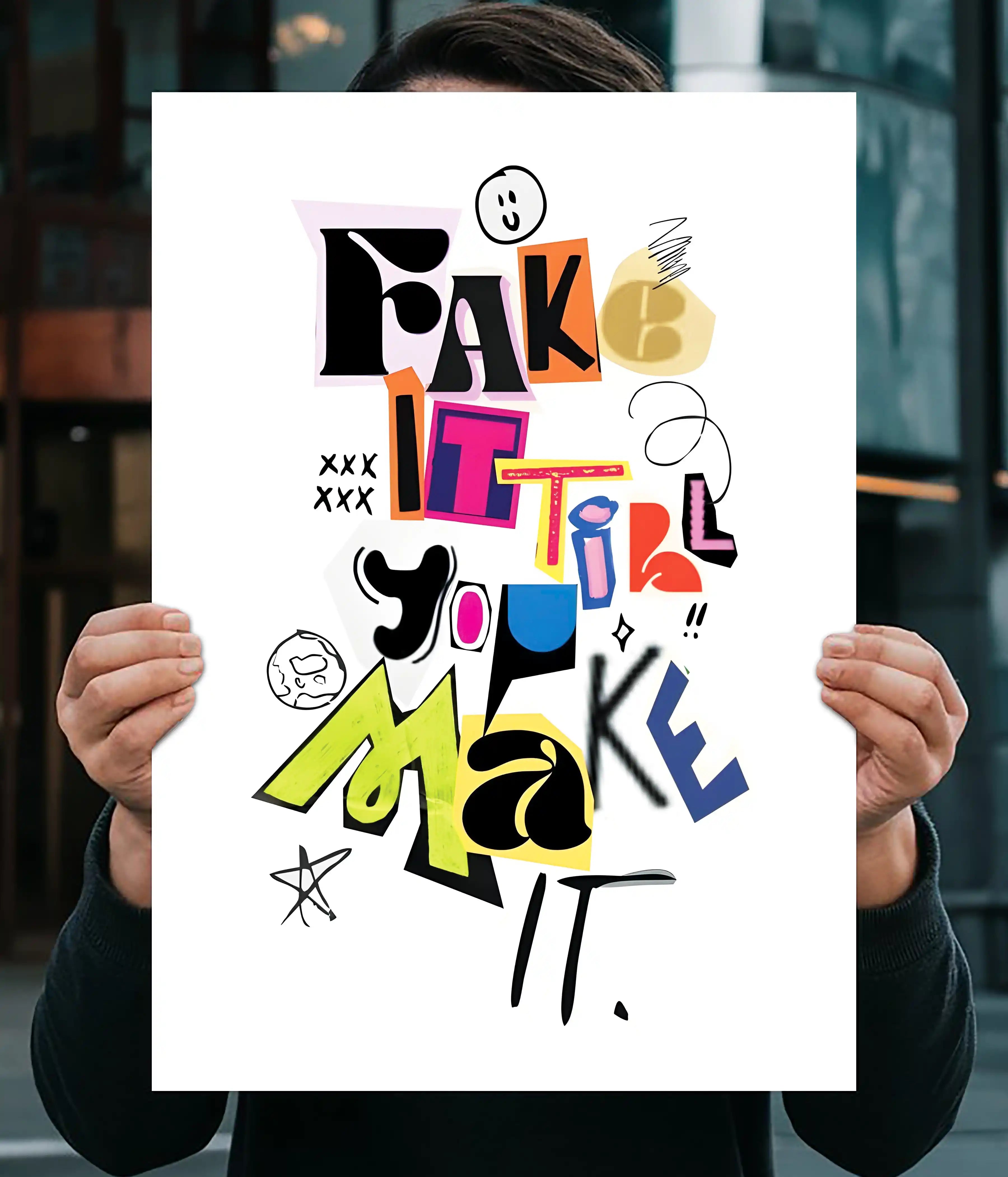 Fake It Till You Make It – Motivational Poster Main Image - Everanta