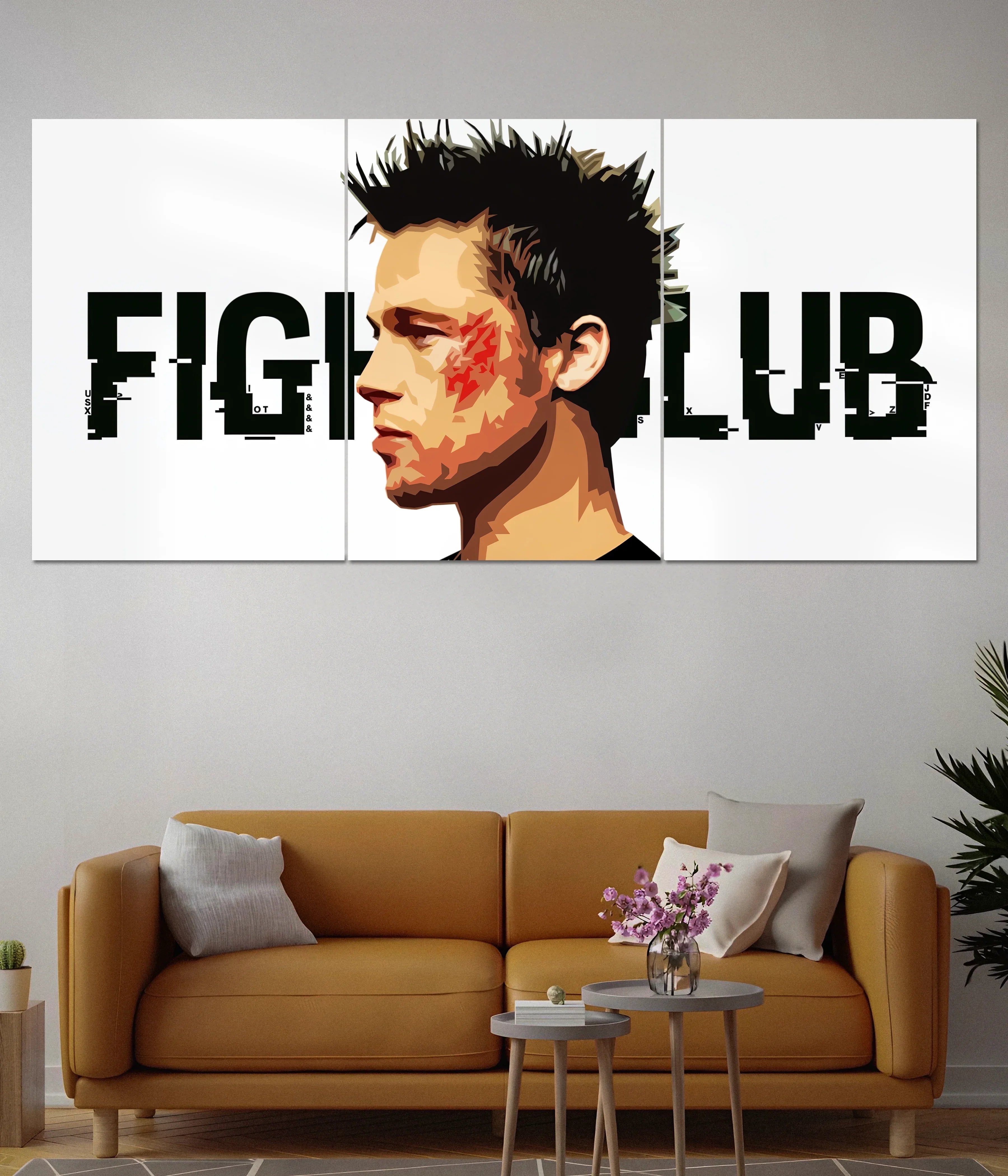 Fight Club Minimal Split Poster – Wall Art for Movie Lovers