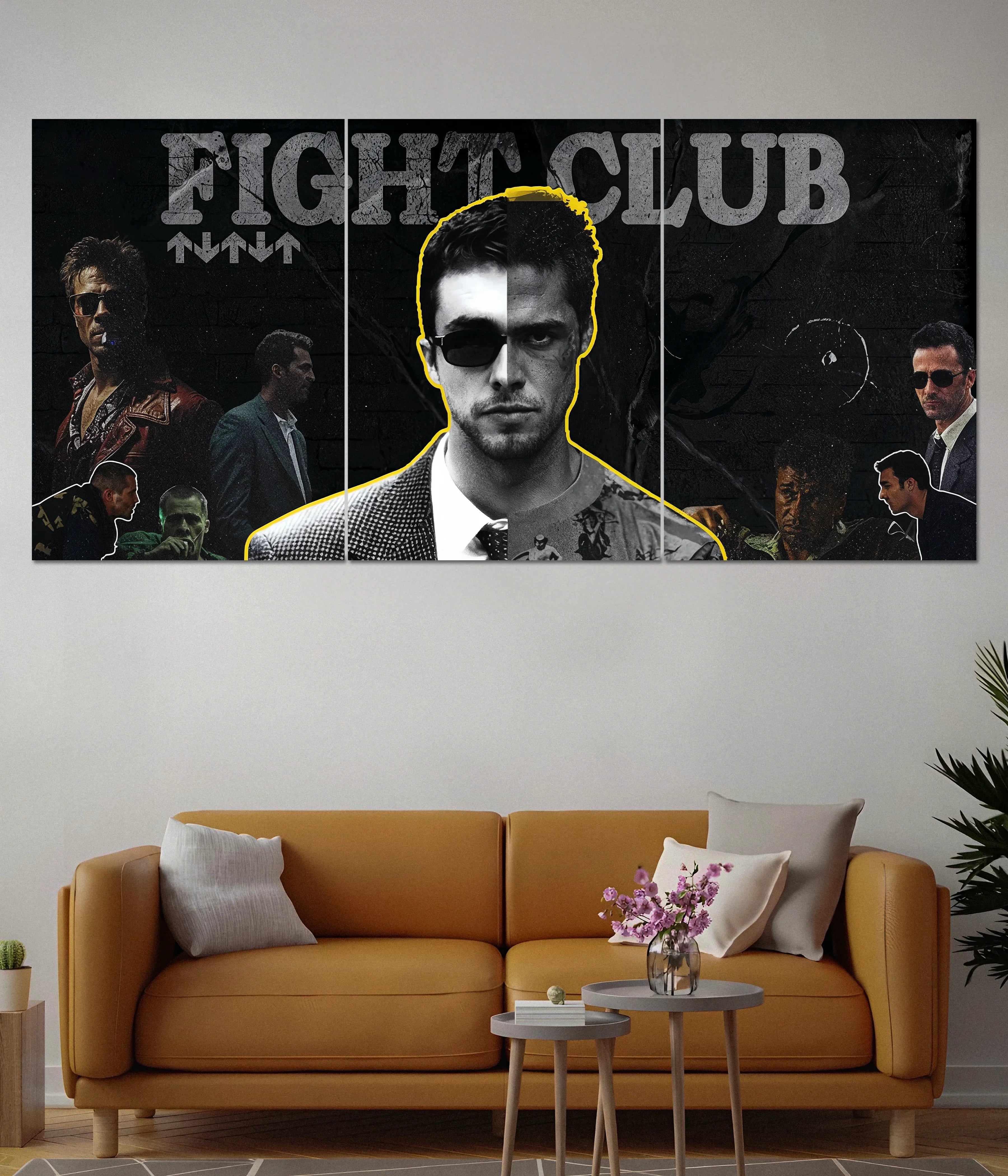 Fight Club Split Poster – Bold Wall Art for Movie Lovers