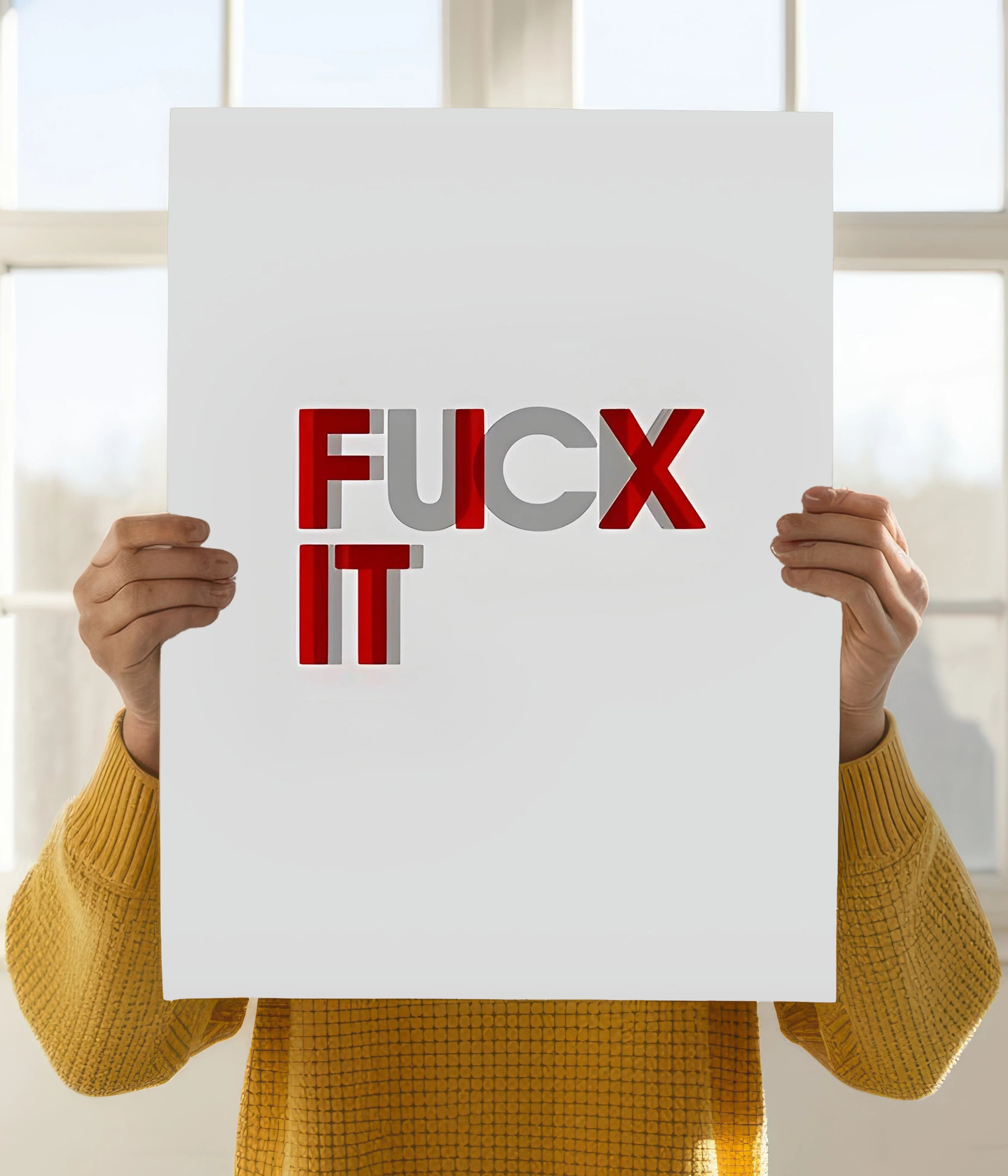 Fix It – Overcome or Let Go Motivational Poster Holding Image - Everanta