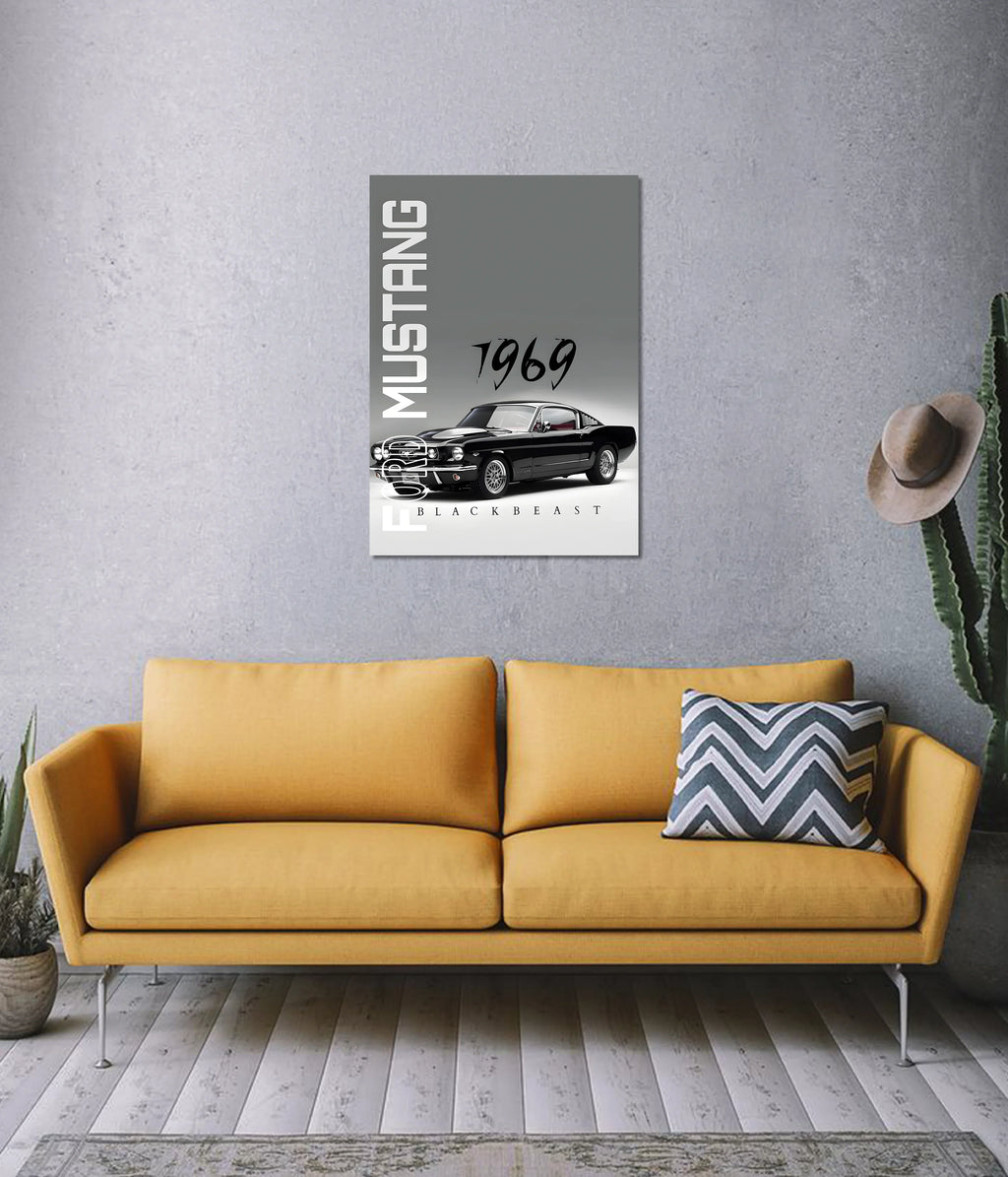 Ford Mustang 1969 – Black Beast Wall Poster