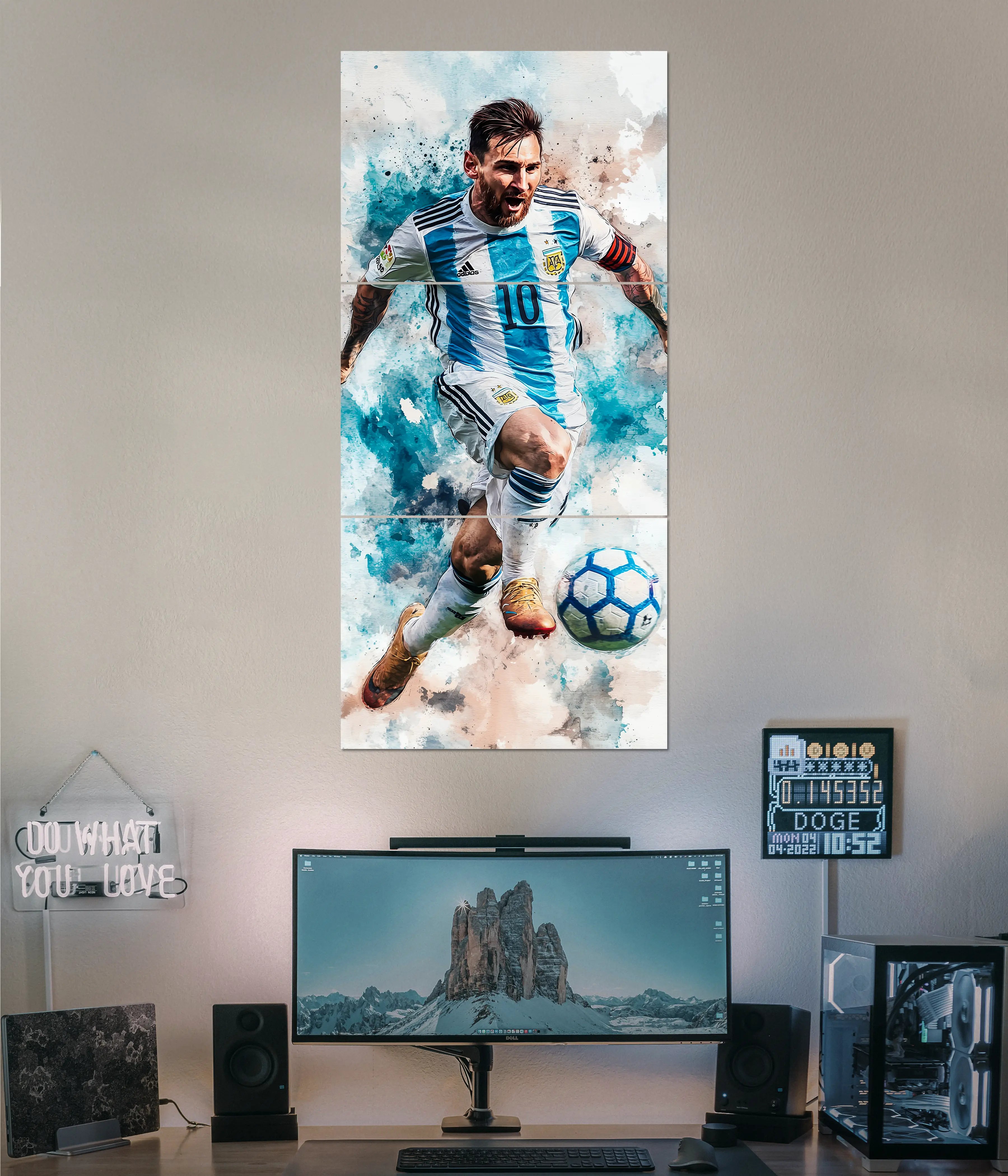 GOAT in Action - Lionel Messi Split Poster - Everanta