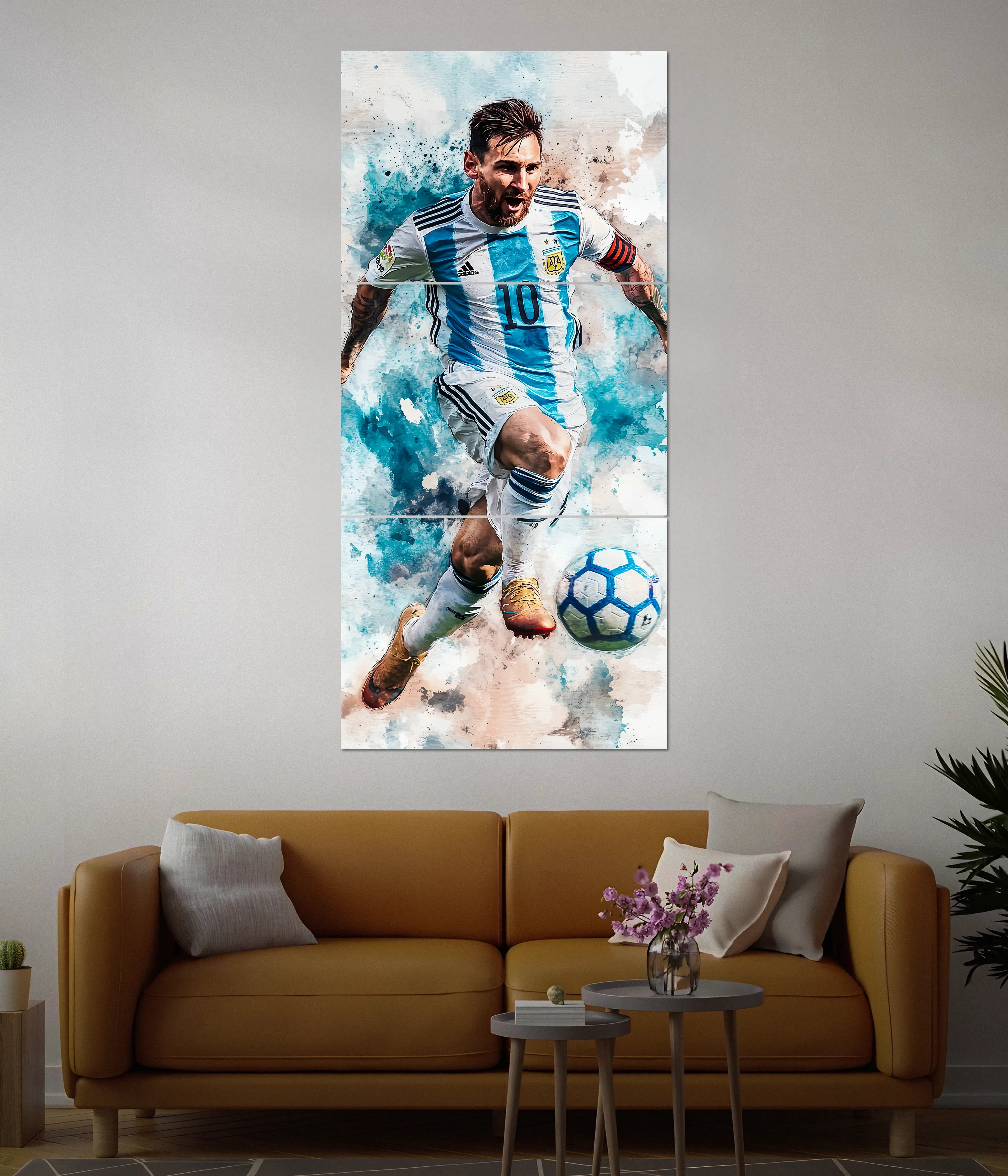 GOAT in Action - Lionel Messi Split Poster