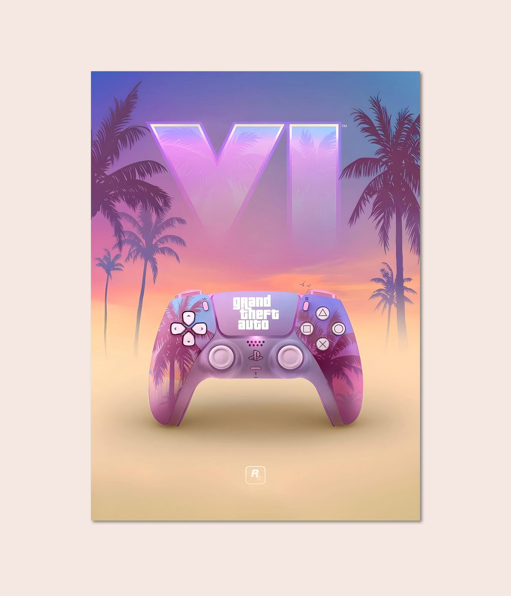 GTA 6 Poster Controller Vibes – Gaming Wall Poster for True Fans