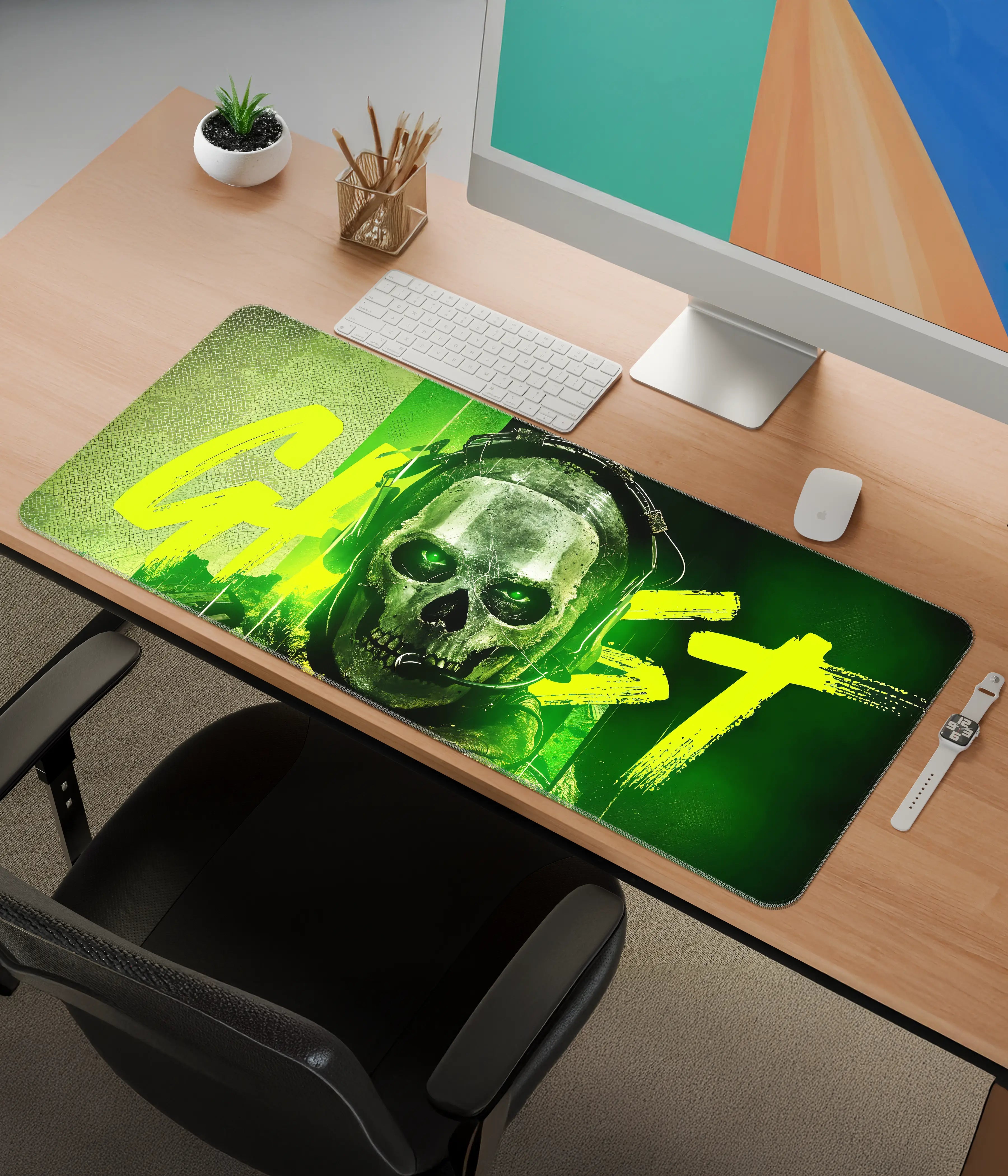 Ghost Desk Mat – Call of Duty Inspired Extended Gaming Mouse Pad