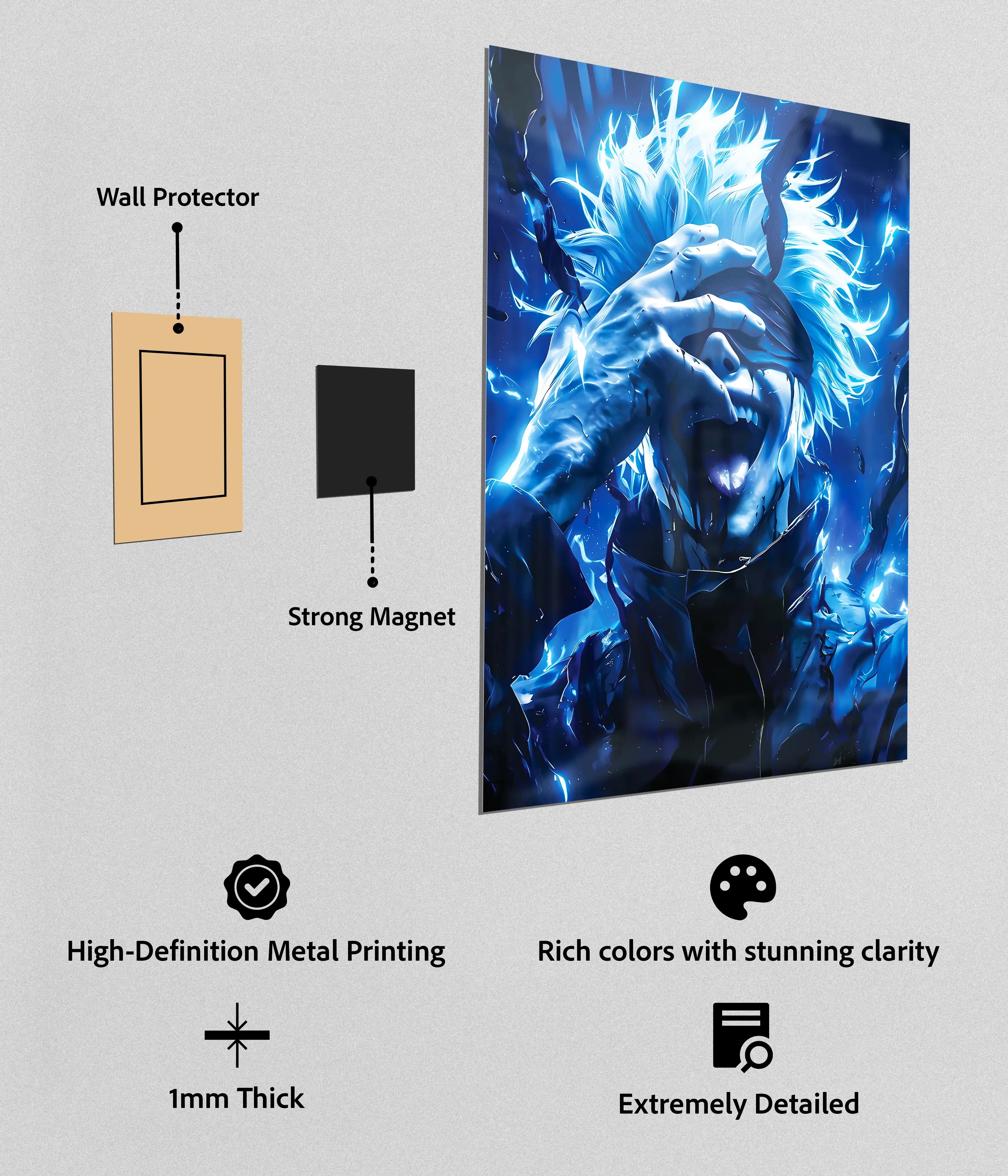 Gojo Satoru – Limitless Awakening Metal Poster