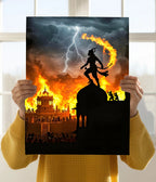 Hanuman Ji Burns Lanka – Ramayana Wall Poster