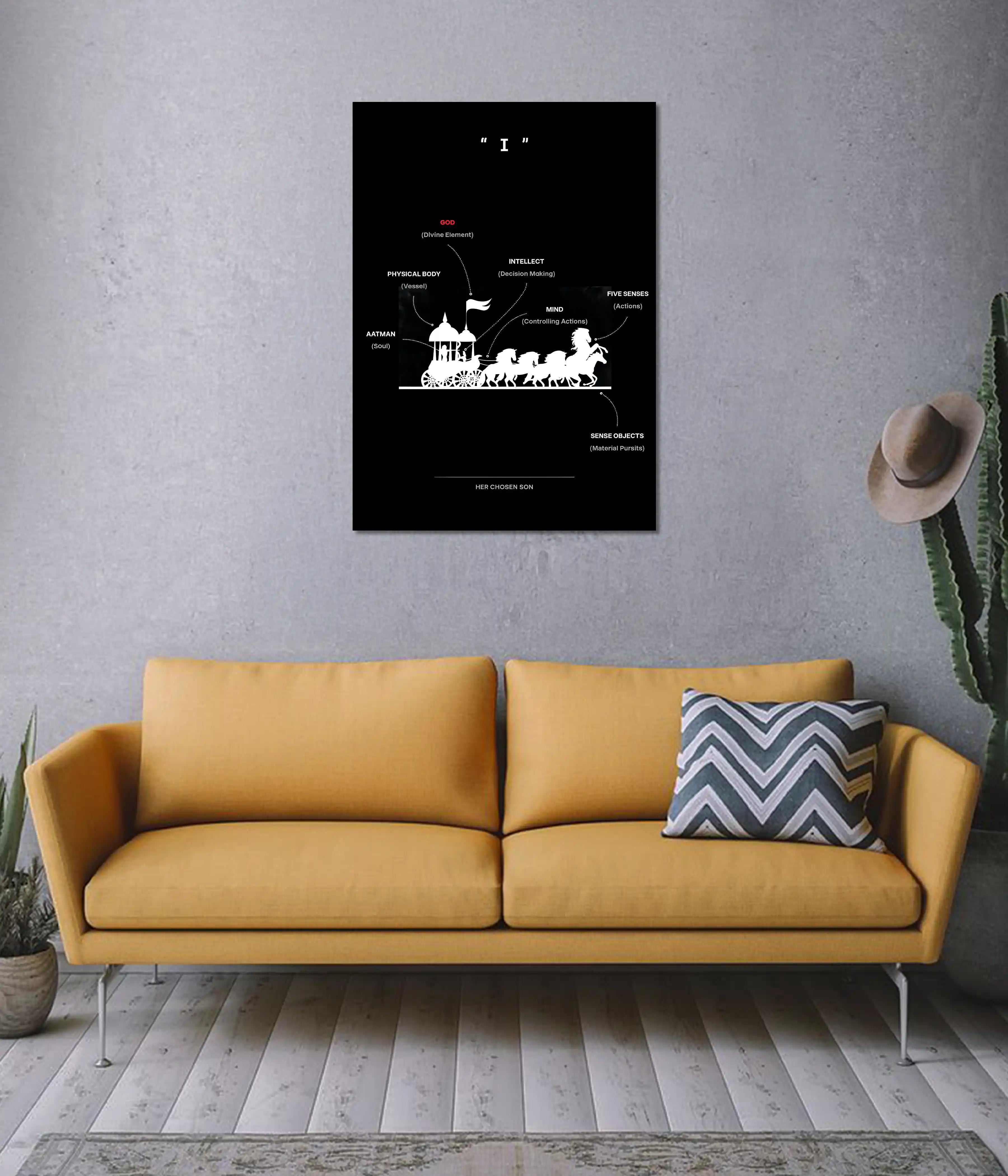“I” – The Divine Charioteer of Life Spiritual Poster