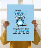 I’m Not Short – Funny Owl Wall Poster