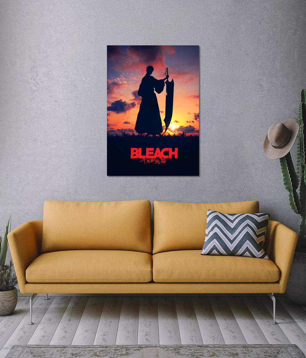 Ichigo Kurosaki Sunset Silhouette – Bleach Wall Poster