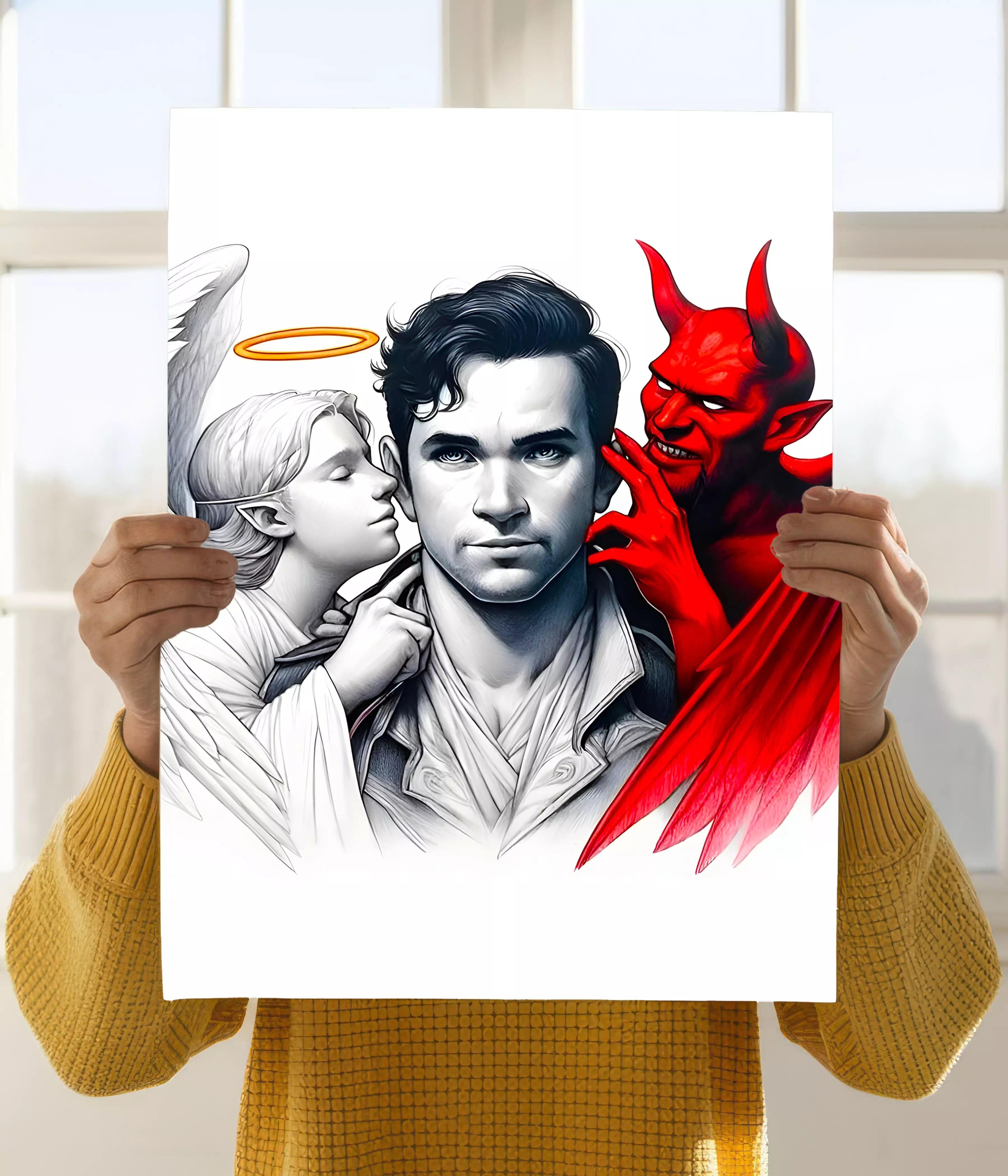 Inner Conflict – Angel & Devil Concept Poster